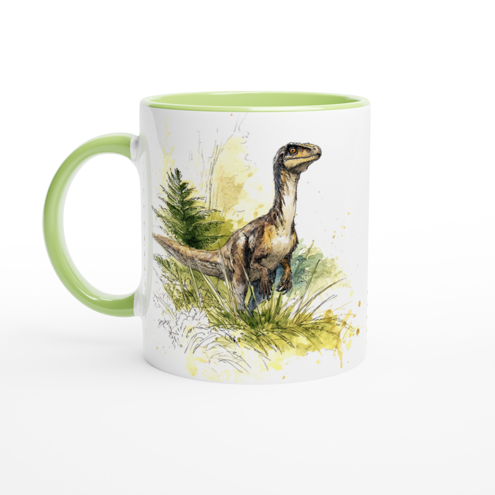 Förhistorisk Vänner Mugg: Akvarell Velociraptor – 11oz Keramisk Kaffekopp 3 0d8c42c5-5da4-4c95-b575-56239f34a4e6