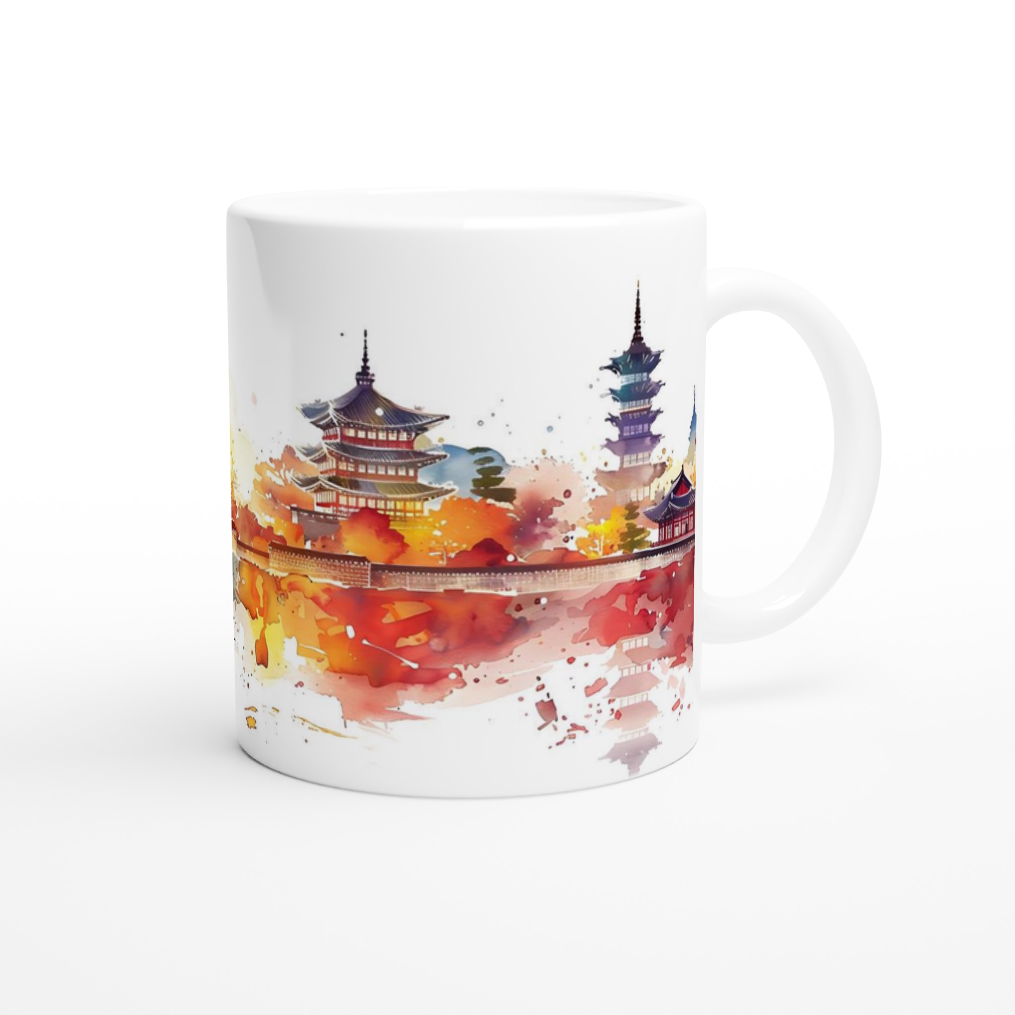 Asiatisk Stadsbild Akvarellmugg – Färgstark Keramikmugg 11oz 9 0e04ee04-088b-4992-81ef-d97d12986303
