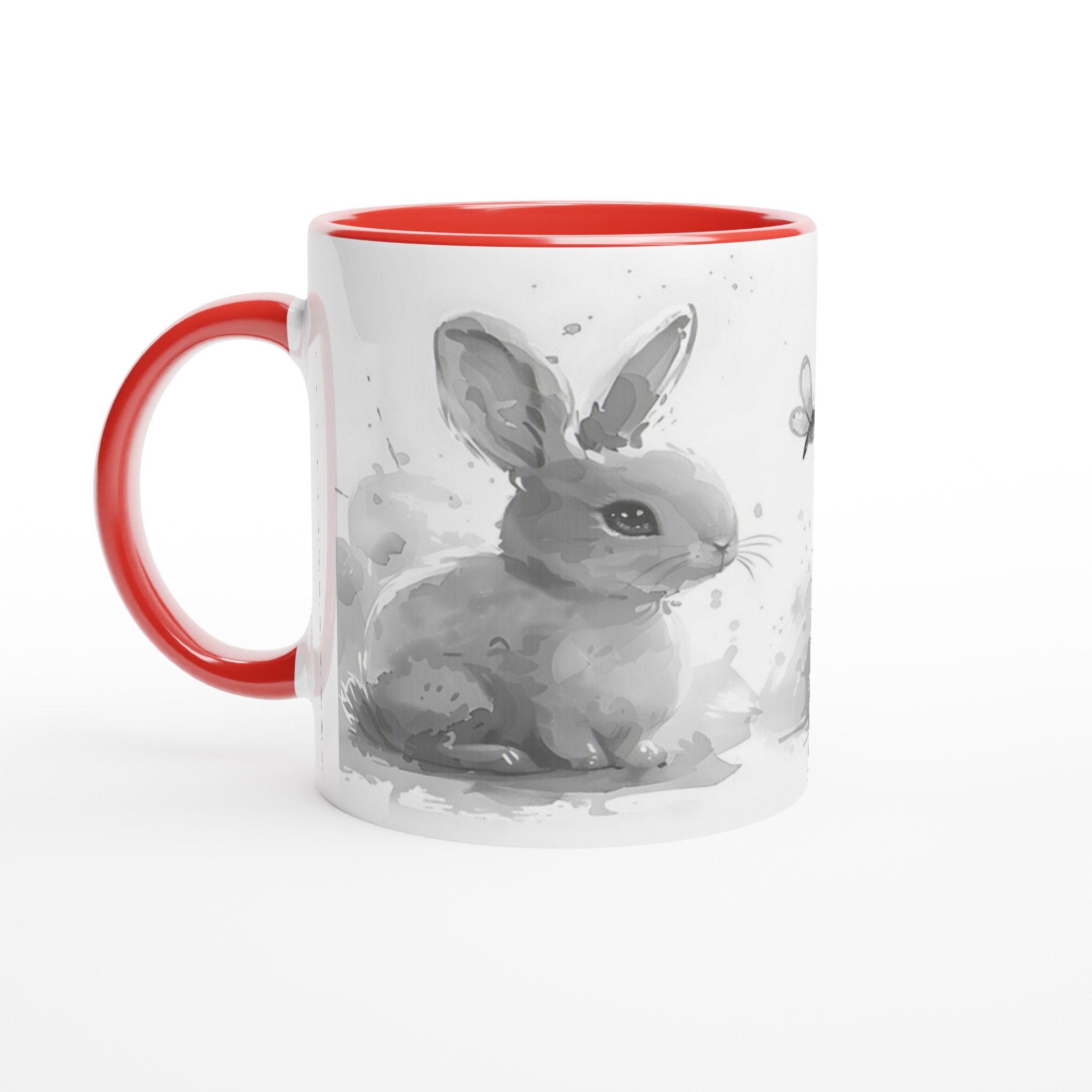 Söta Akvarellkaniner Mugg - 11oz Keramikmugg i ditt val av färg 2 0e12821f-feef-4ef5-8f2f-6a9300d83512