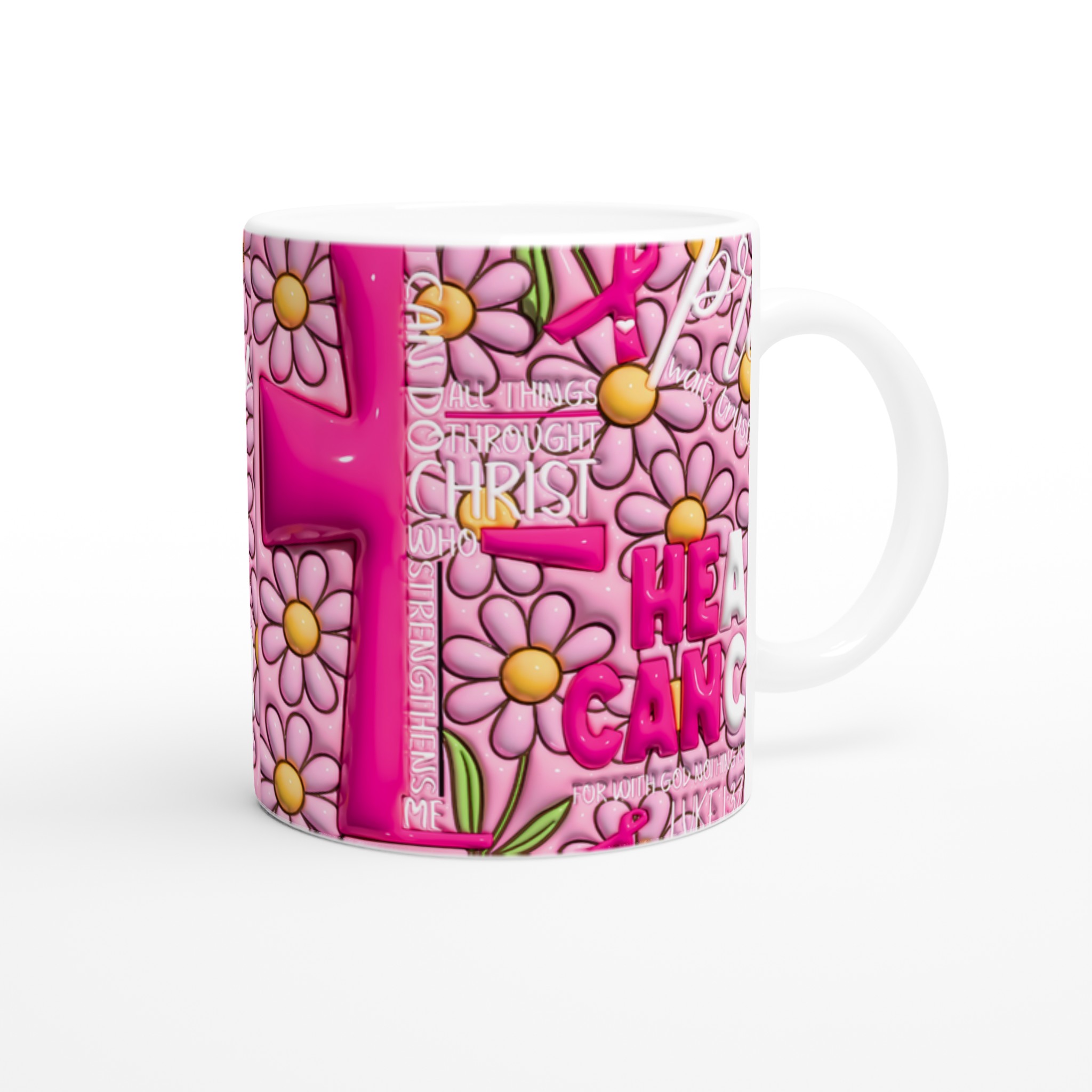 Stärkande Rosa Bandet Mugg: 'Heal Cancer' med Tro och Blomsterdesign – Välj Din Färg! 9 0e6fabb0-15cb-4822-9c7a-1a0b06eefb14