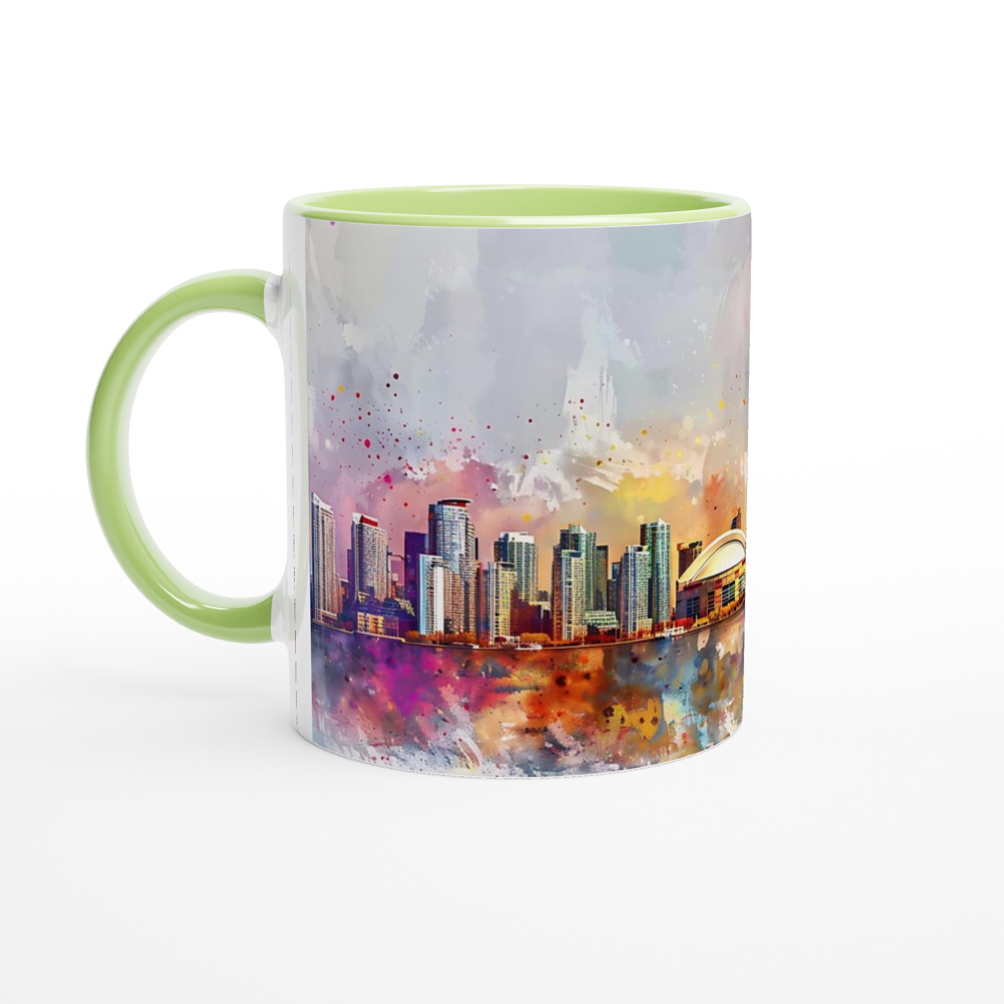 Toronto Skyline Watercolor Mugg - Konstnärlig Kaffemugg med Färgstark Stadsutsikt - Välj din färg 3 0ea7bc8a-8960-4494-b0a5-78161f86472f