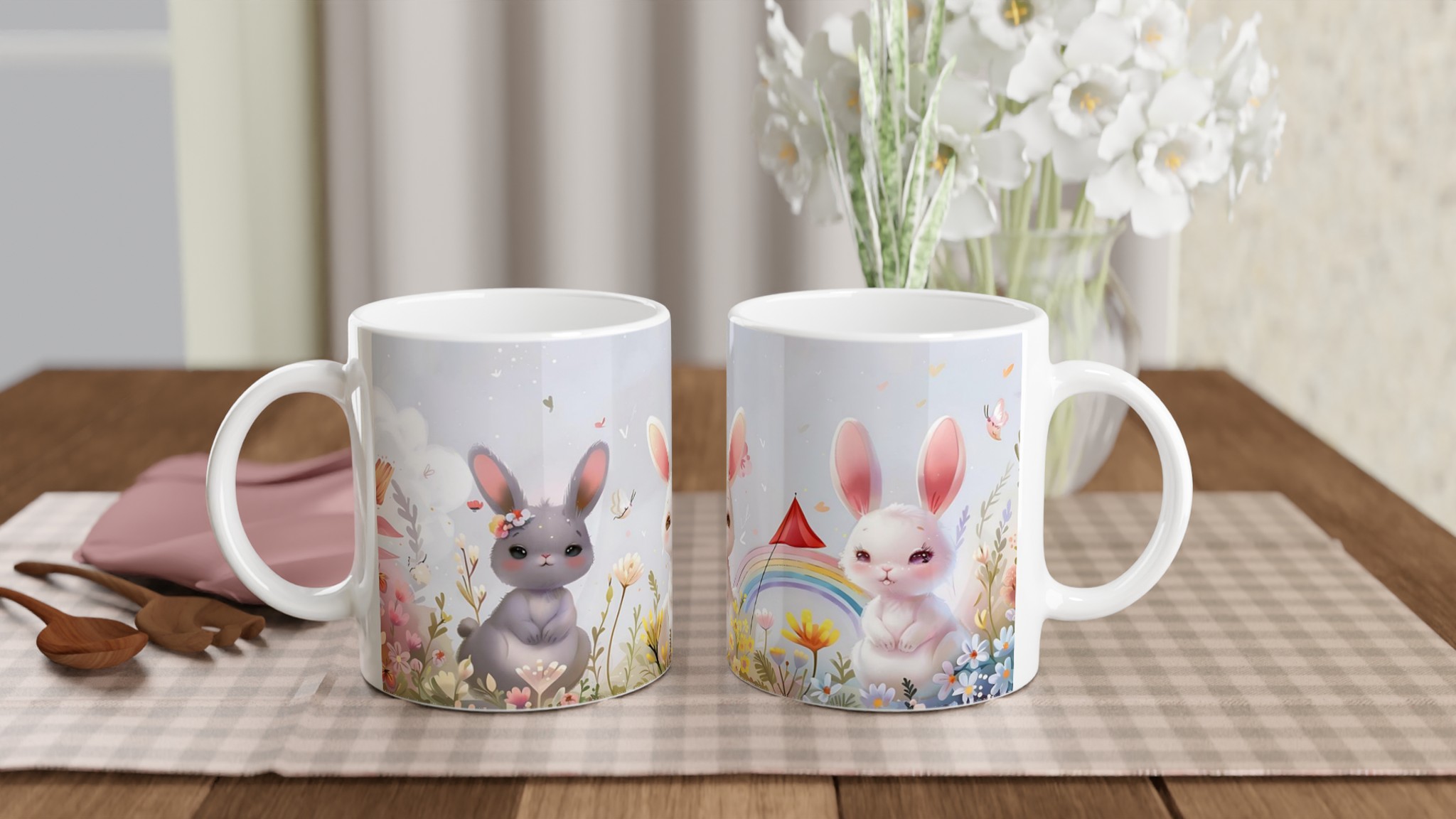 Sötaste Kaninvänner Mugg – Personlig Keramisk Kaffemugg i 7 Härliga Färger! 10 0ebfed35-b86e-42c0-b573-028f039e6523