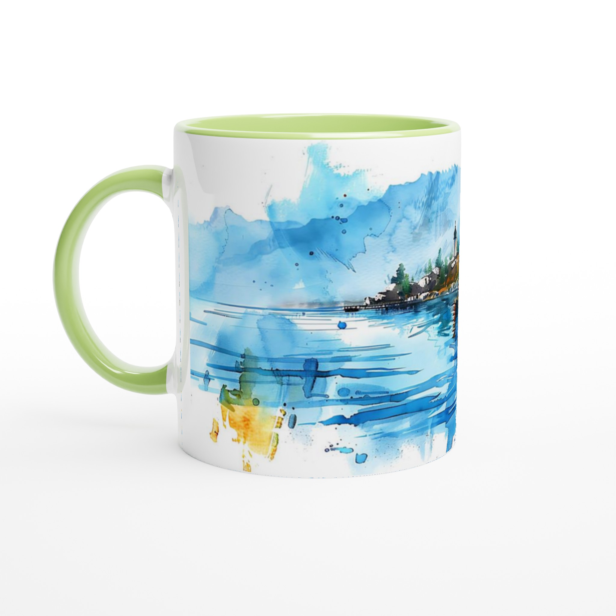 Akvarell Landskap Keramikmugg - Skandinavisk Fjord Konst för Kaffeälskaren, Välj bland 7 Färgstarka Nyanser 3 0edd747d-ff6f-49e2-b37a-bce37c706a2b