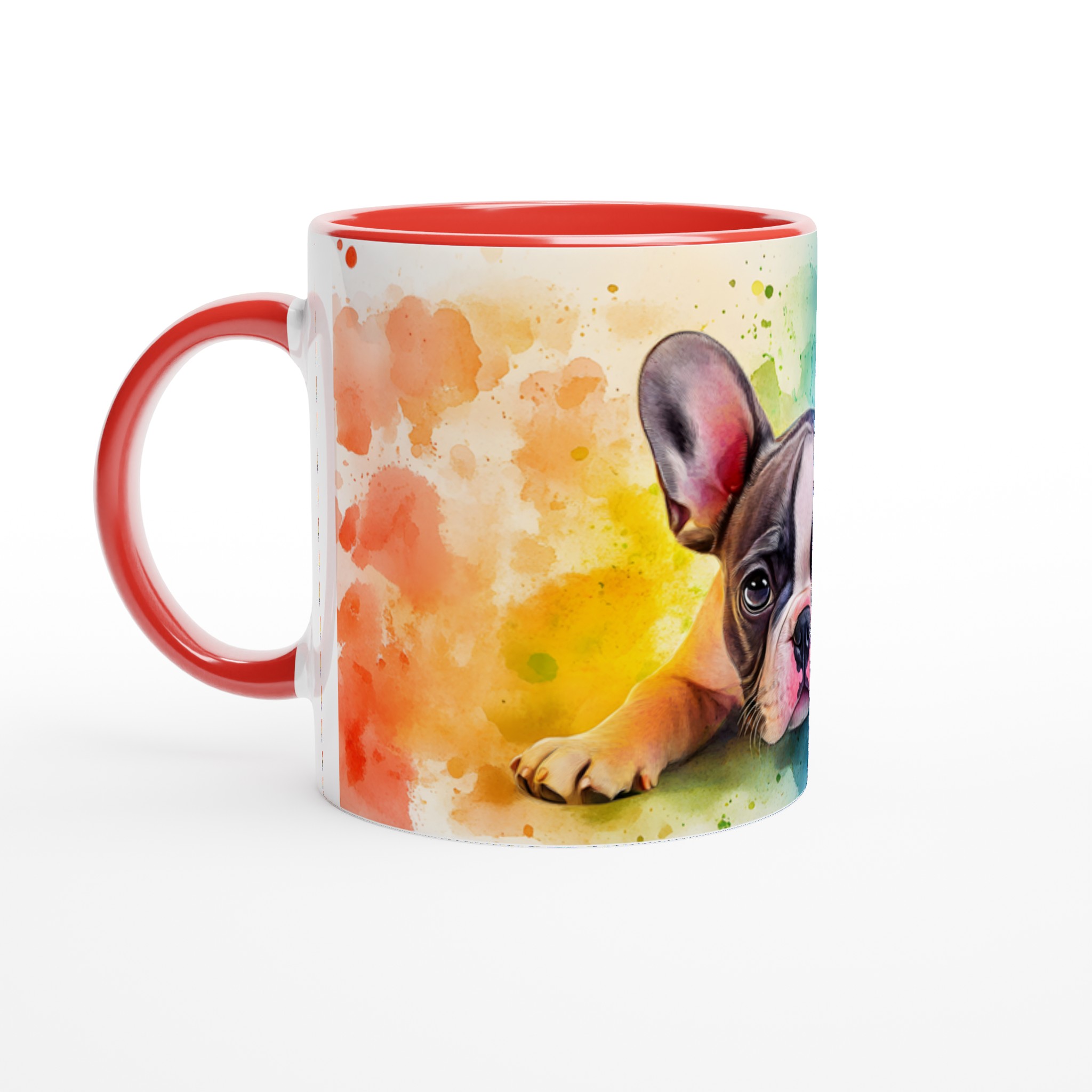 Färgglad Akvarell Fransk Bulldog Keramikmugg - 11oz, Levande Design som Lysar! 5 0f0fb77d-1223-4e2e-b241-df4d84194ba7