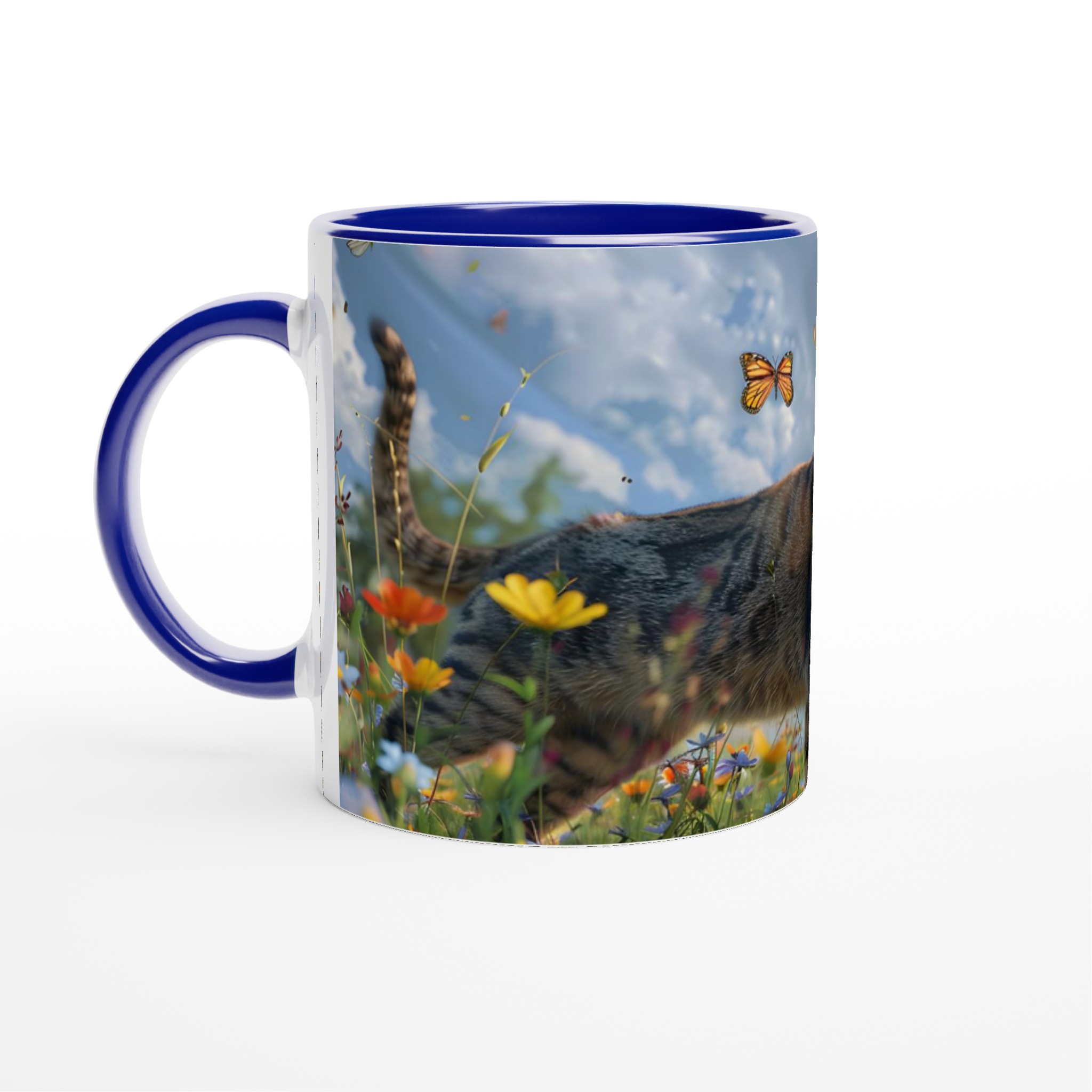 Katt bland Vårblommor – Levande 11oz Keramisk Mugg för Naturälskare 4 0f5c3b42-4eec-4c9a-bfde-749e4c8d6cda