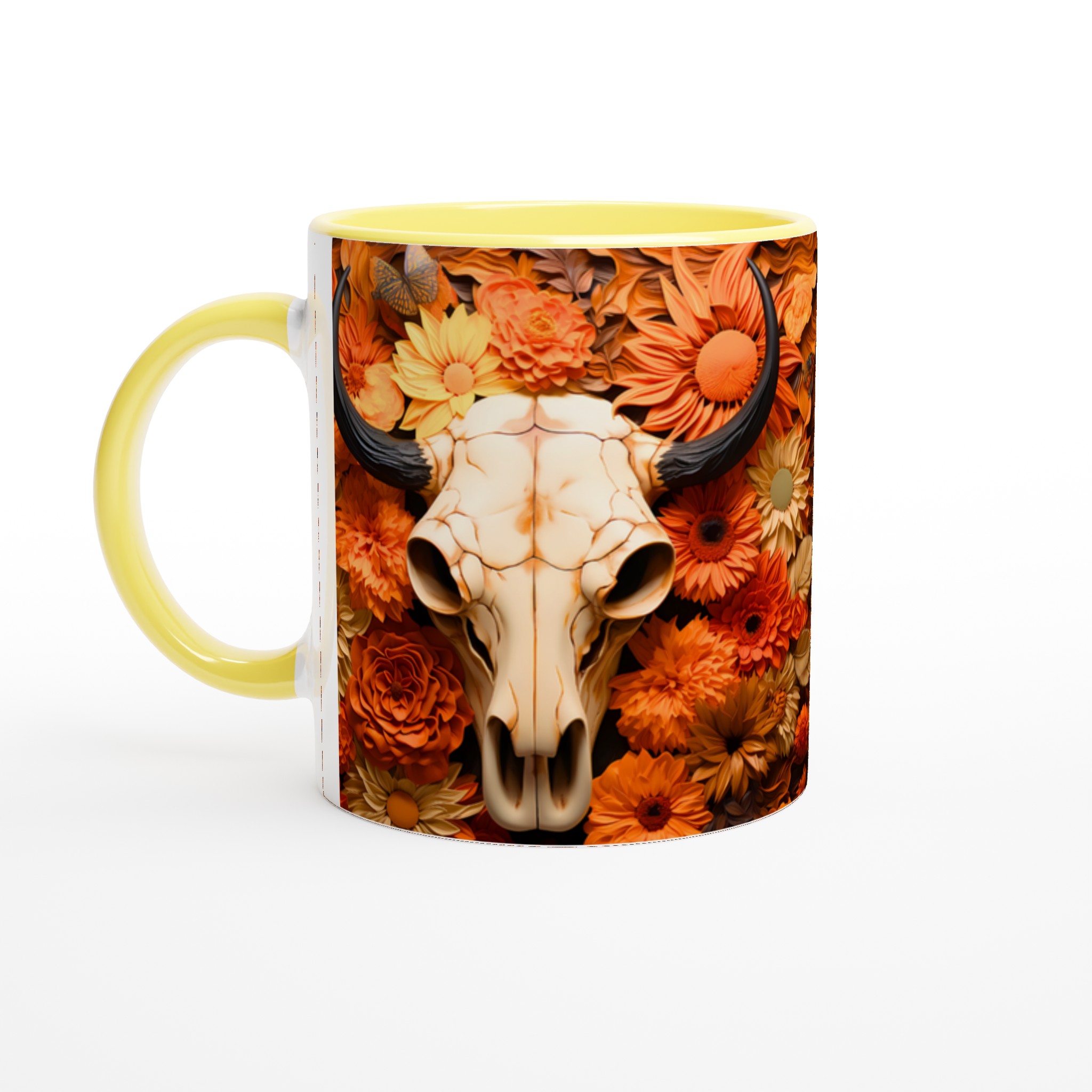 Bohemisk Blomster & Buffalo Skalle Keramisk Mugg – 11 oz Premium Design för Kaffeälskare 5 104fe266-1ab7-4513-b1bb-2d7057a884ed