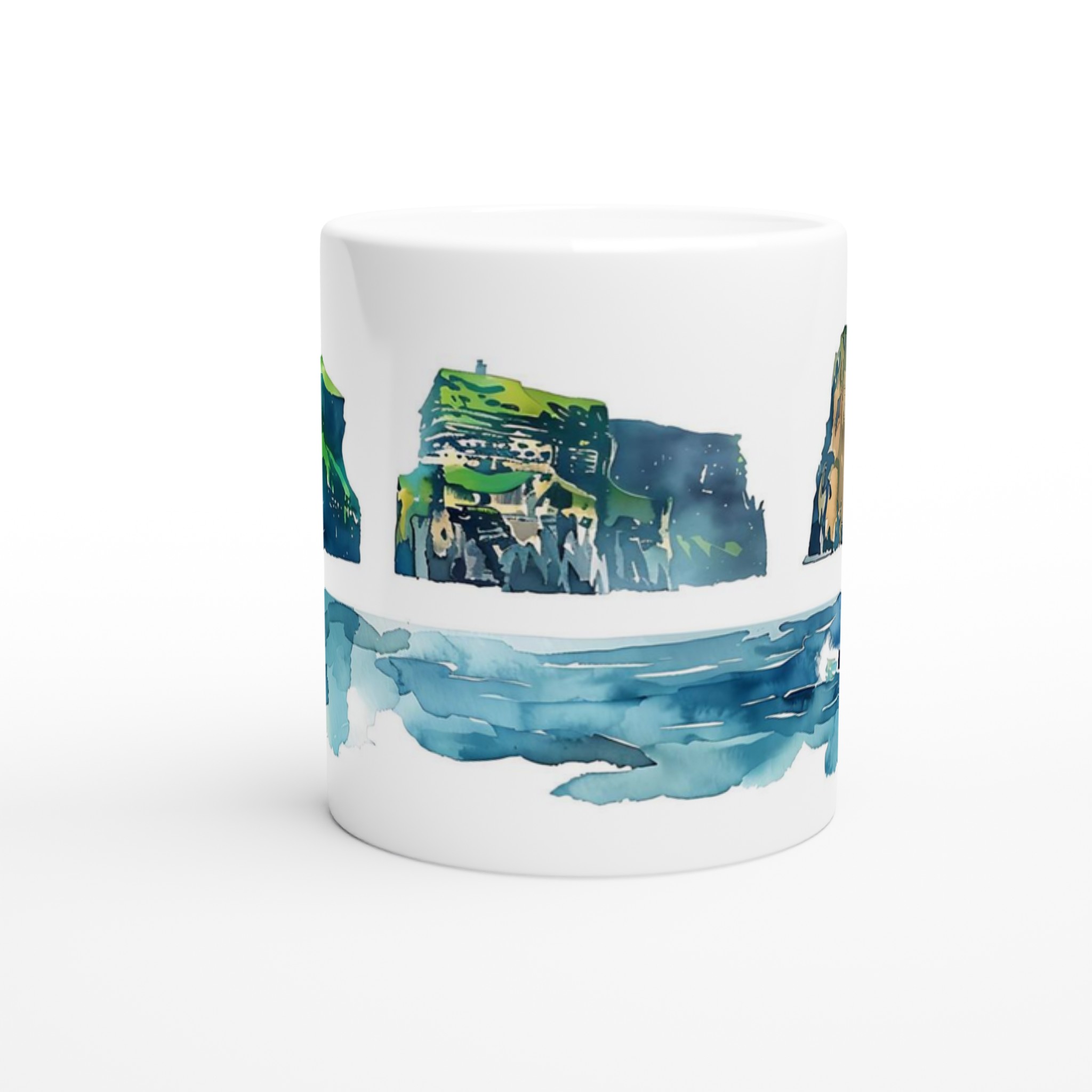 Klippkustens Charm: Akvarellinspirerad 11oz Keramisk Mugg – Välj bland 7 Färger! 8 1066214a-e0bd-4a72-a790-a182dc215225