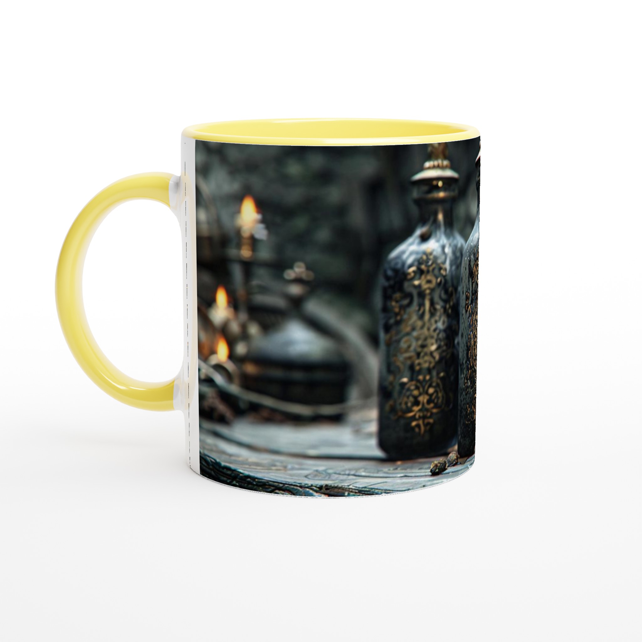 Mystisk Elixir Mugg – 11oz Keramikmugg med Guld- och Svart Magisk Design 5 108f33de-de9b-4891-9f24-9fc410d306d2