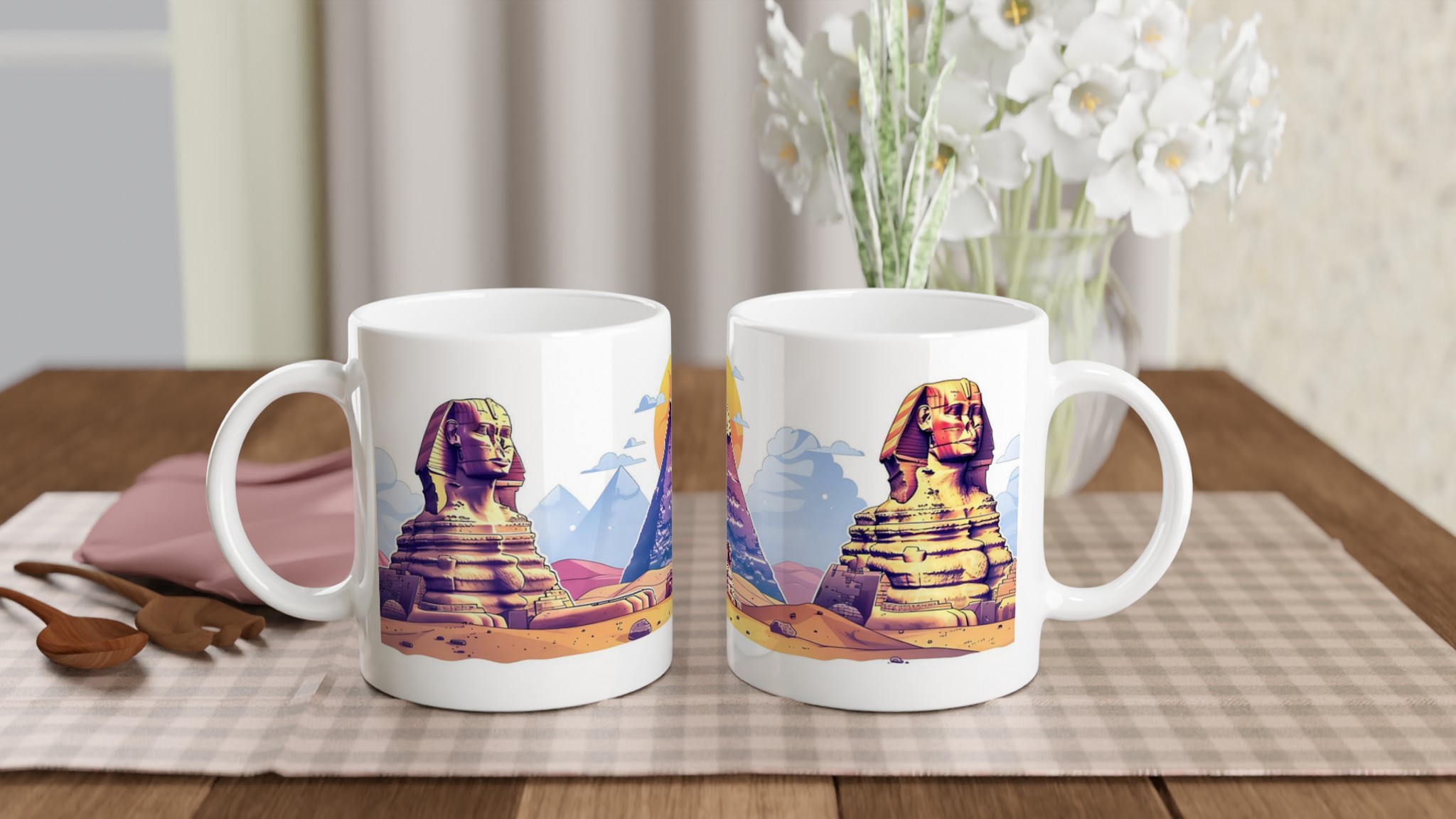 Egyptisk Pyramider & Sfinx Mugg – Färgstark Keramikmugg för Historieälskaren, Välj bland 7 Livfulla Färger 10 1178245b-9e96-4c88-a4ea-60f16a89a0a6