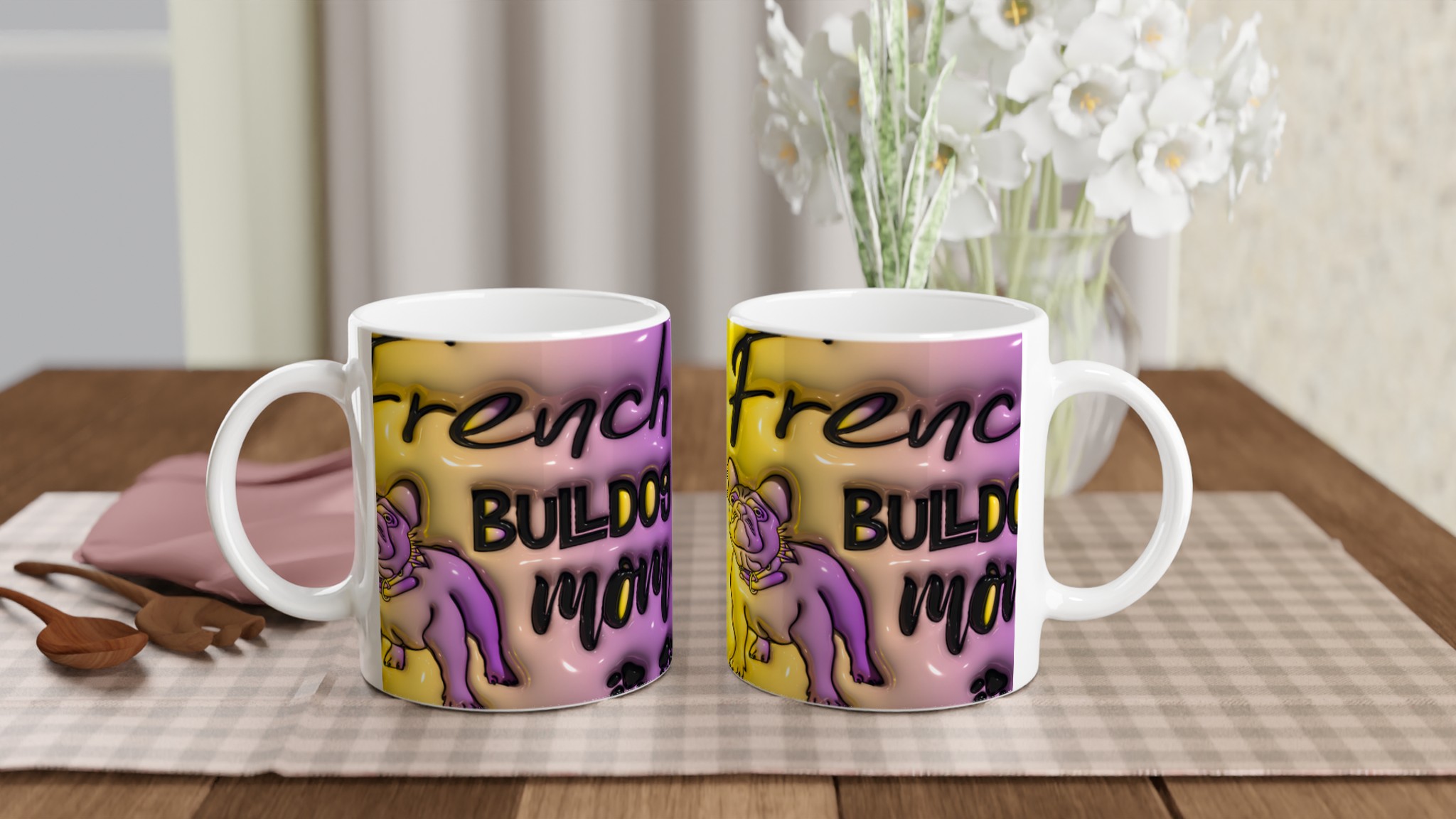 French Bulldog Mom Keramisk Mugg – Unik Design i Klara Färger för Kaffeälskare 10 11c75202-d43c-452c-9ee1-7e23dd862176