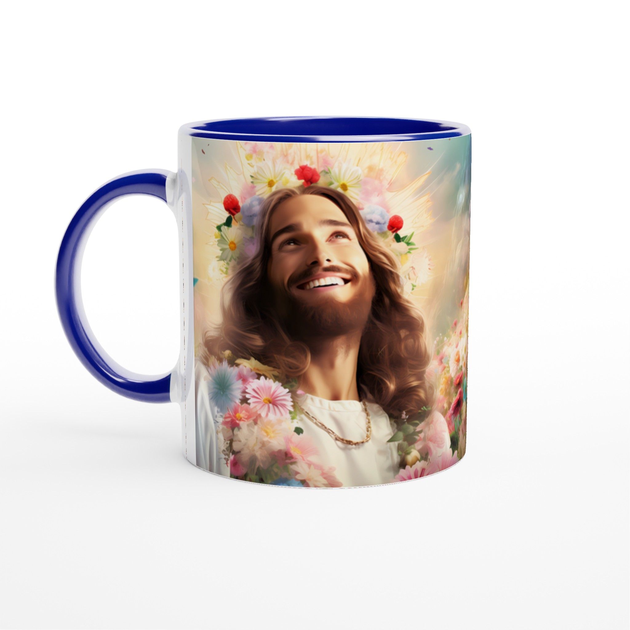 Jesus i Blomsterhav Keramikmugg - En hyllning till glädje & natur i din färgvalda 11oz-mugg 4 12284030-ddf9-422a-9392-24003e7027f1