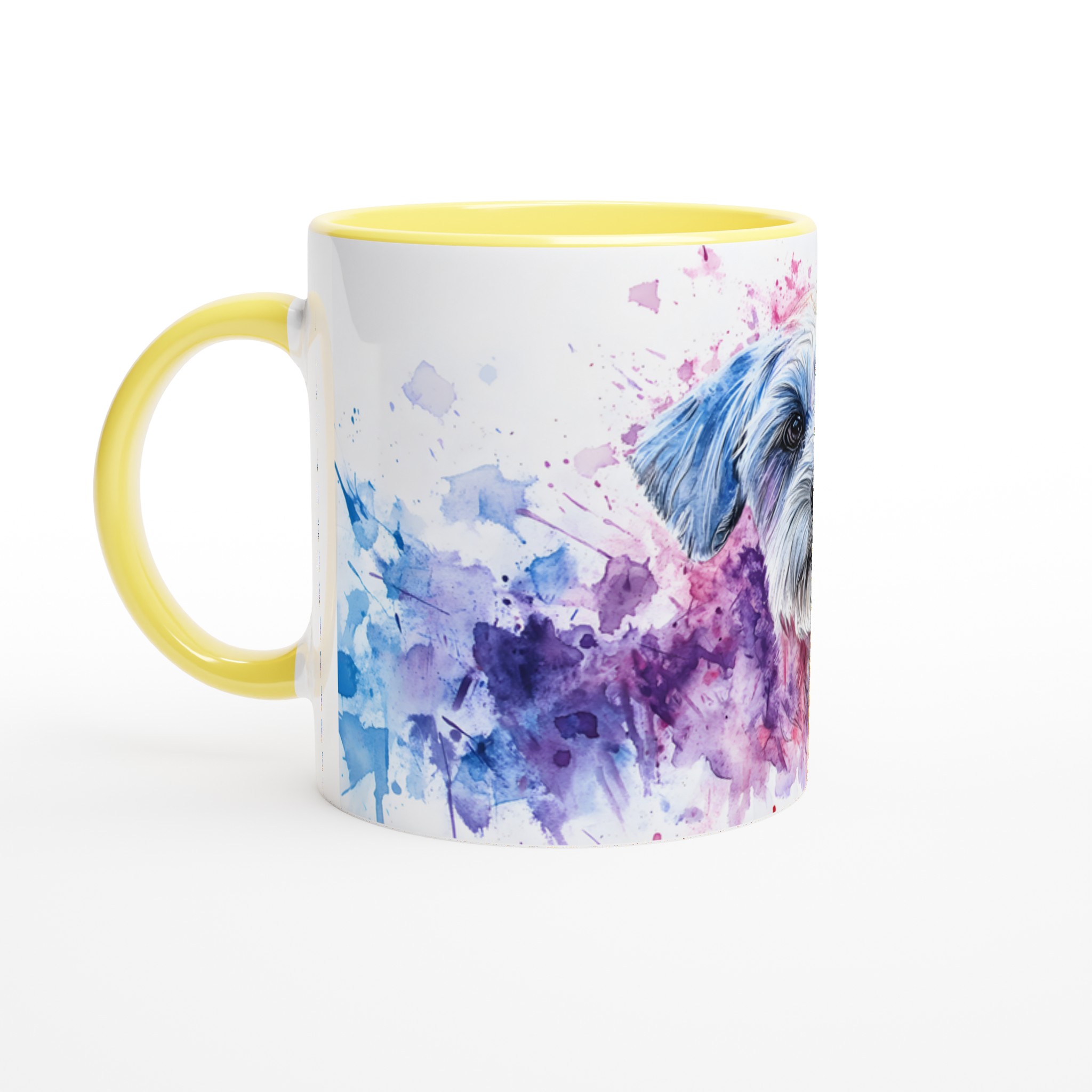 Mångfärgad Akvarell Hund Mugg - Vit 11oz Keramikmugg för Djurälskare i Ditt Val av Färg 3 12aefbb9-7628-481f-a28b-c51d0a00d439