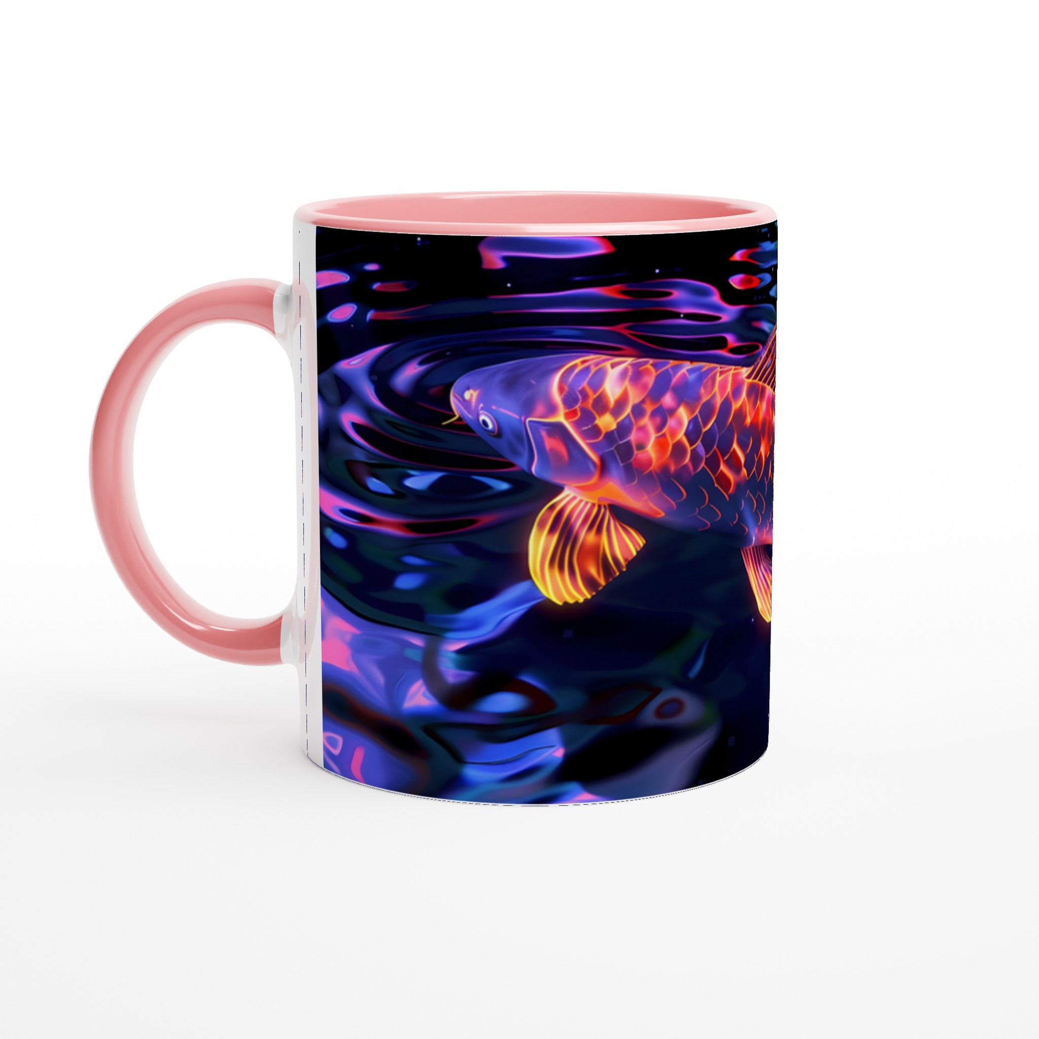 Neon Koi Drömmugg – 11oz Keramisk Kaffemugg med Lysande Fishtryck i Valfri Färg 6 12b9468a-3c56-43a3-b48b-ac665e4ac823