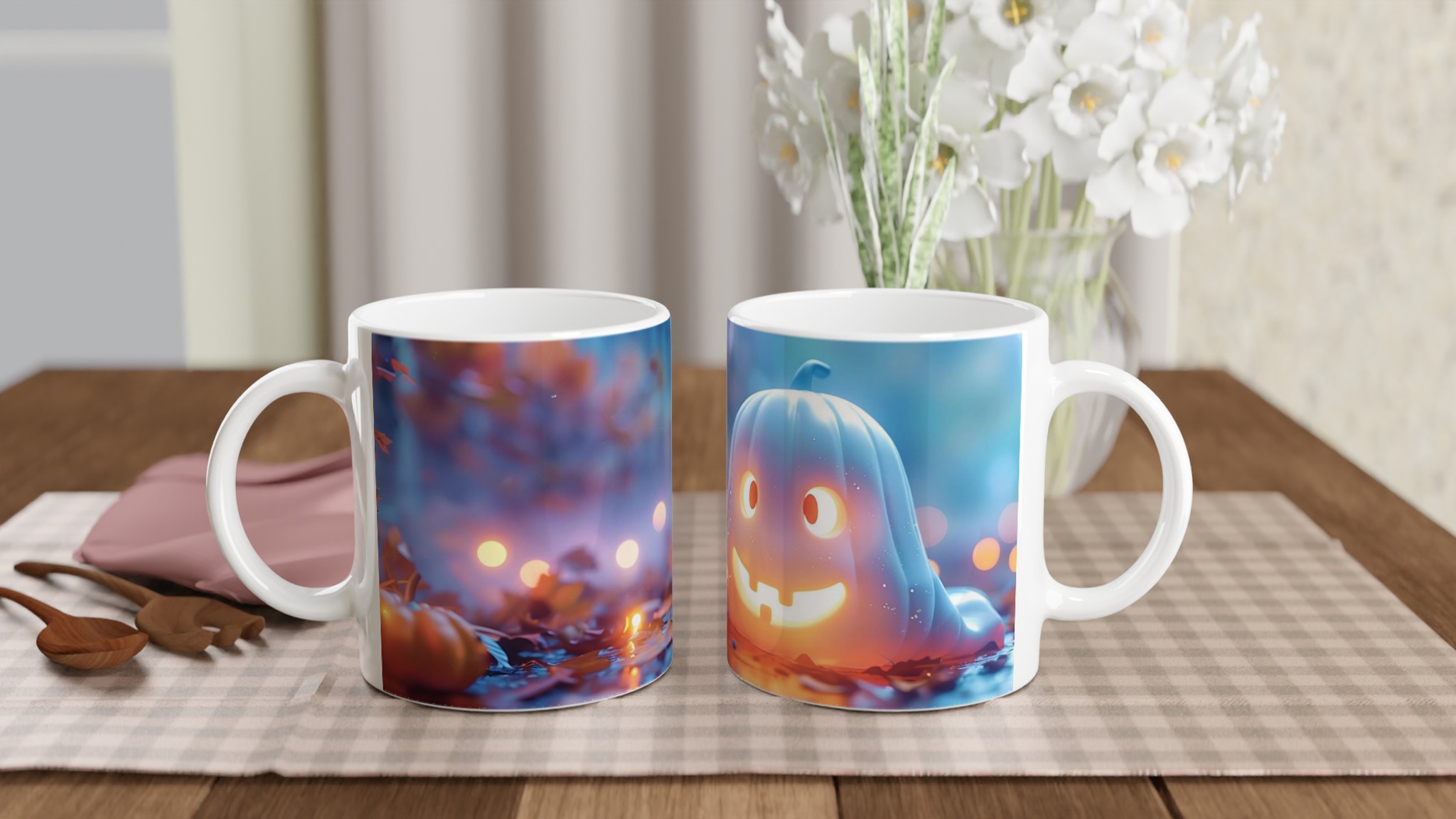 Mystisk Månskenspumpa 11oz Keramisk Mugg – Lys upp din Halloween med en leende spökgäst 10 12c8f753-bfa5-42ff-8537-db0d9a144580