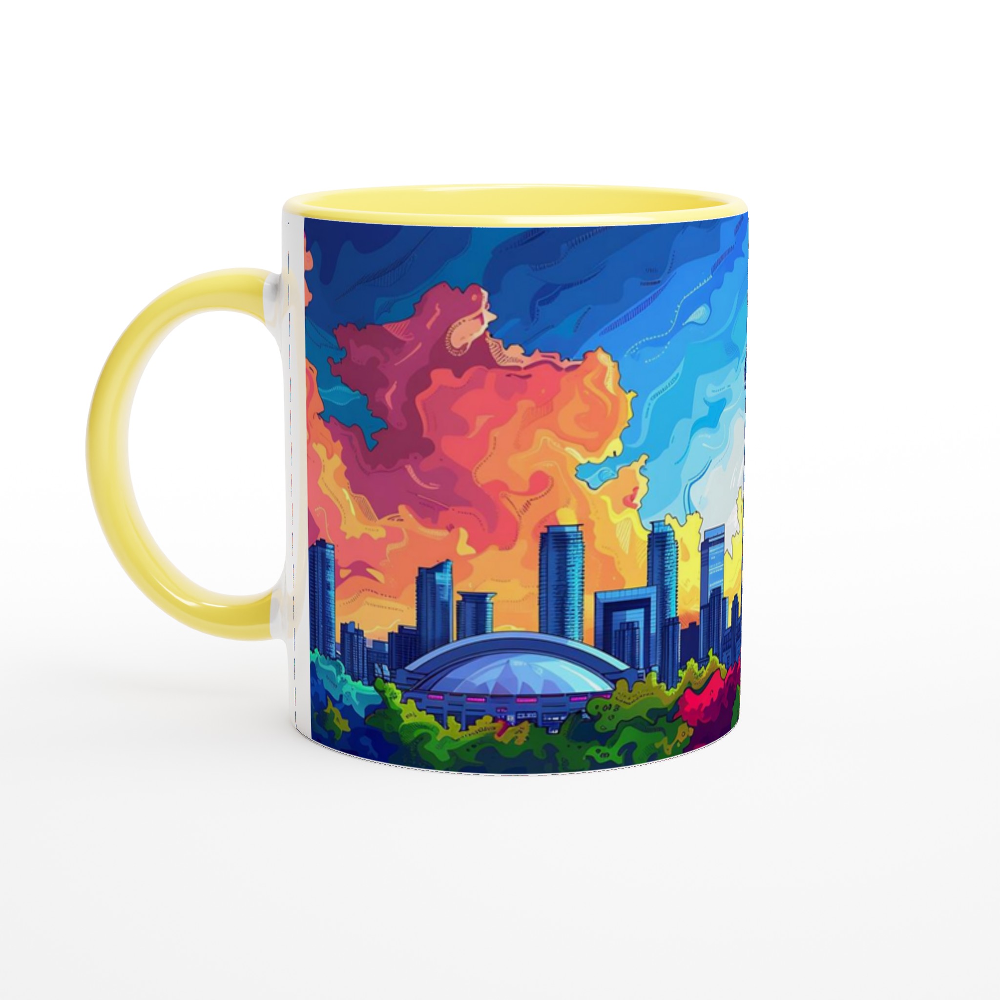 Toronto Skyline Abstract Art Mugg – Levande Stadsbild i Pop Art Stil, Välj bland 7 Keramiska Färger 5 130506bd-73b2-48e7-8df0-92d844ddfe22