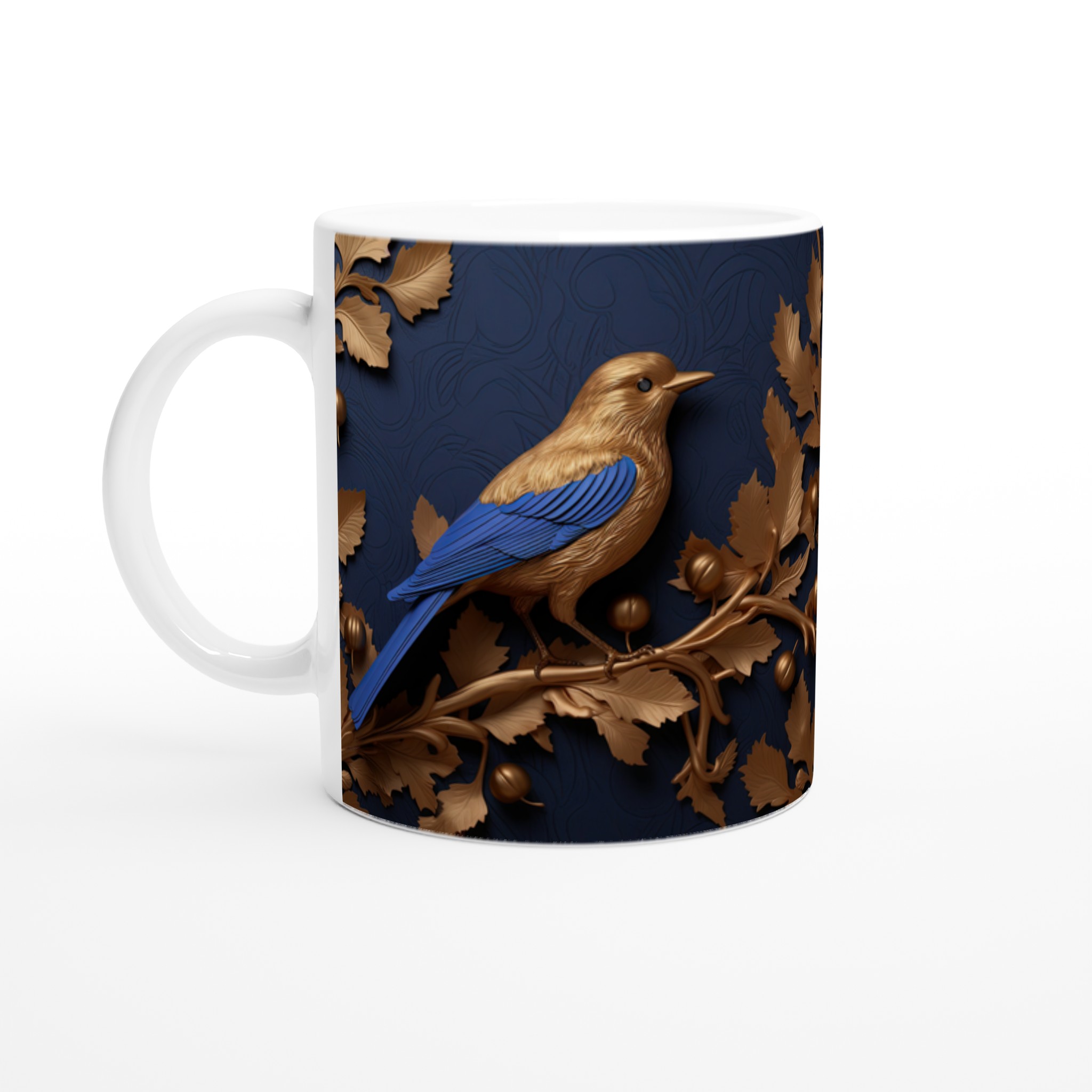 Lyxig 11oz Keramisk Mugg med Guldfågelmotiv – Finns i 7 Eleganta Färger 1 139c62c4-e57c-432e-89bc-00ecc7ac7152