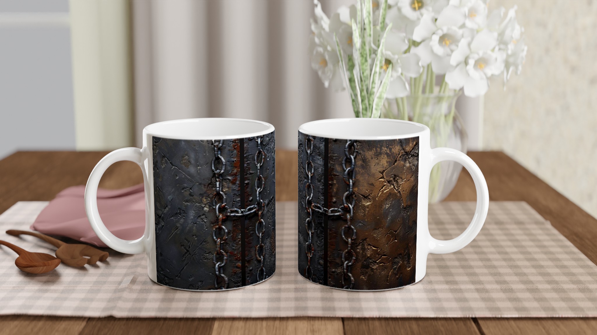 Industrial Chains 11oz Keramisk Mugg – Rustik Charm för Kaffeälskaren i Valfri Färg! 10 139ff1f6-ebf2-4a1f-a155-5ce0d610bfcc
