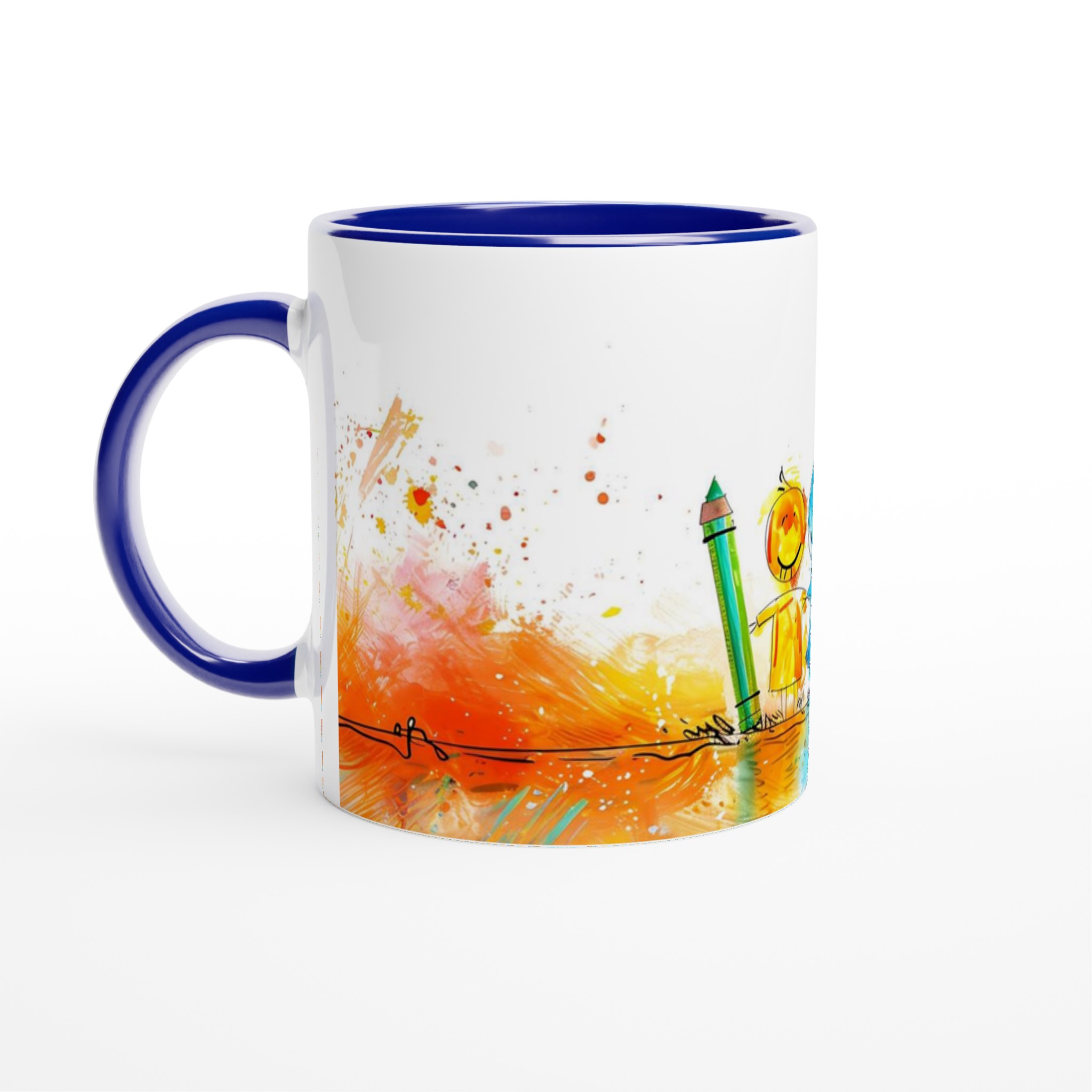 Kreativ Glädje: 11oz Keramisk Mugg med Lekfull Konst & Färgstarka Splashar – Välj Din Favoritfärg! 4 13df6c56-98c6-48db-a5fe-afbfdffc4a27