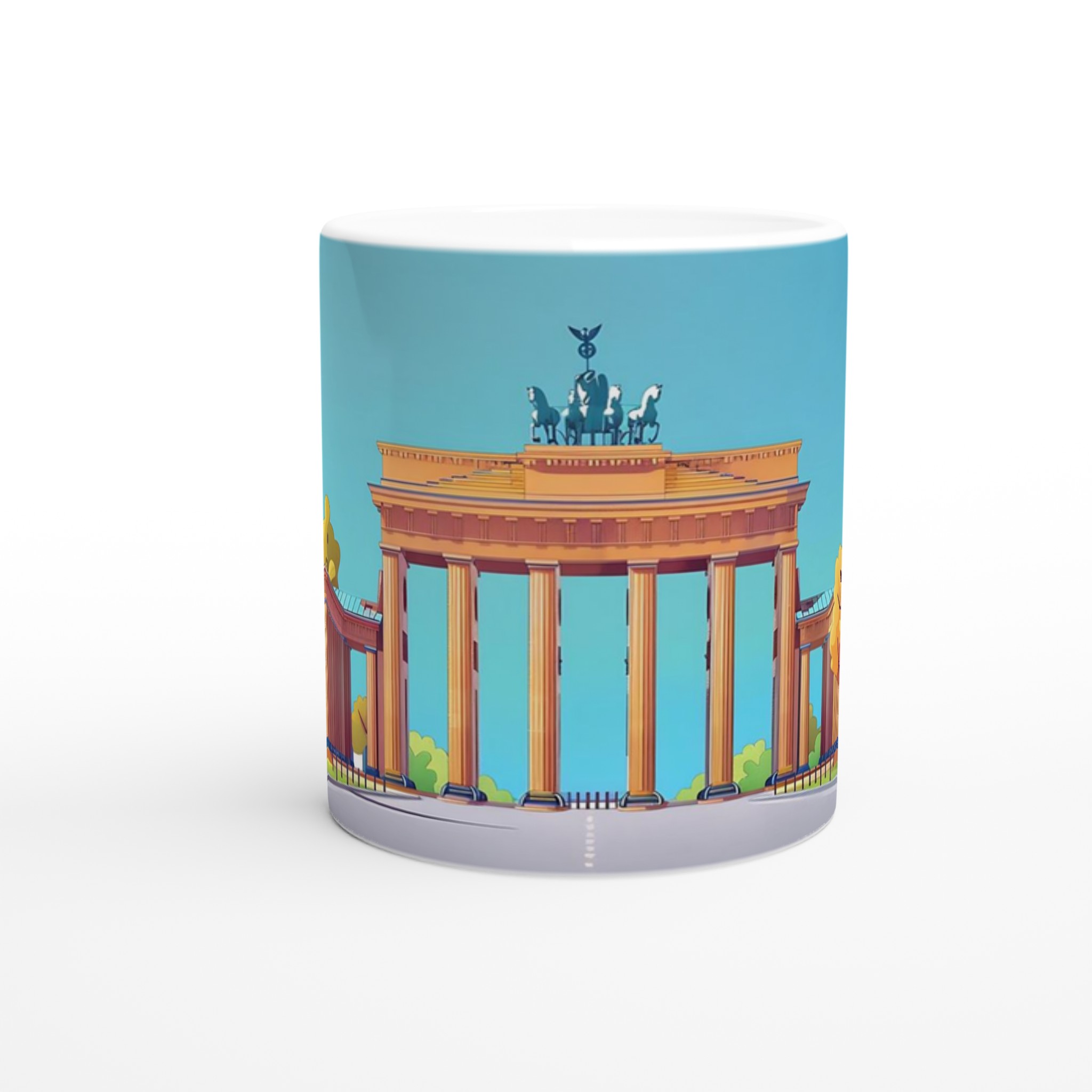 Brandenburger Tor Konstnärlig Mugg – Färgstark Berlin Illustration | 11oz Keramisk Mugg i Valfri Färg 8 143802da-e4ee-43be-beb5-4a91bfe26cf4