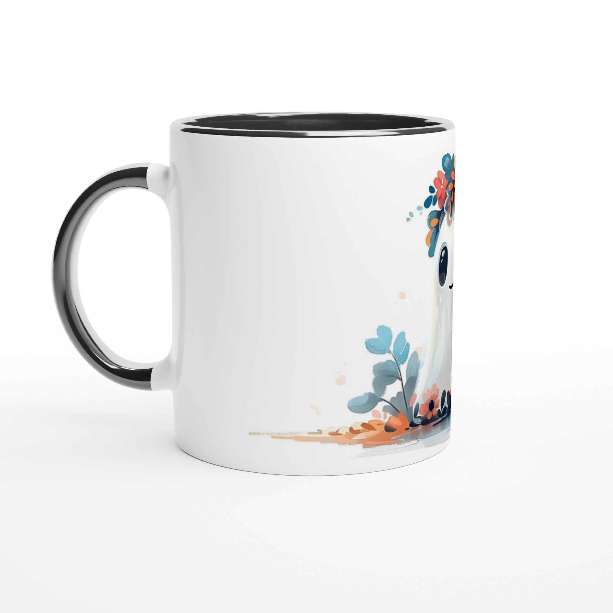 Söt Spöke i Blomsterkrans 11oz Keramikmugg – Perfekt för Varma Drycker & Hemtrevnad 7 14aeb17d-29a6-4484-bf9f-560ed59faf4d