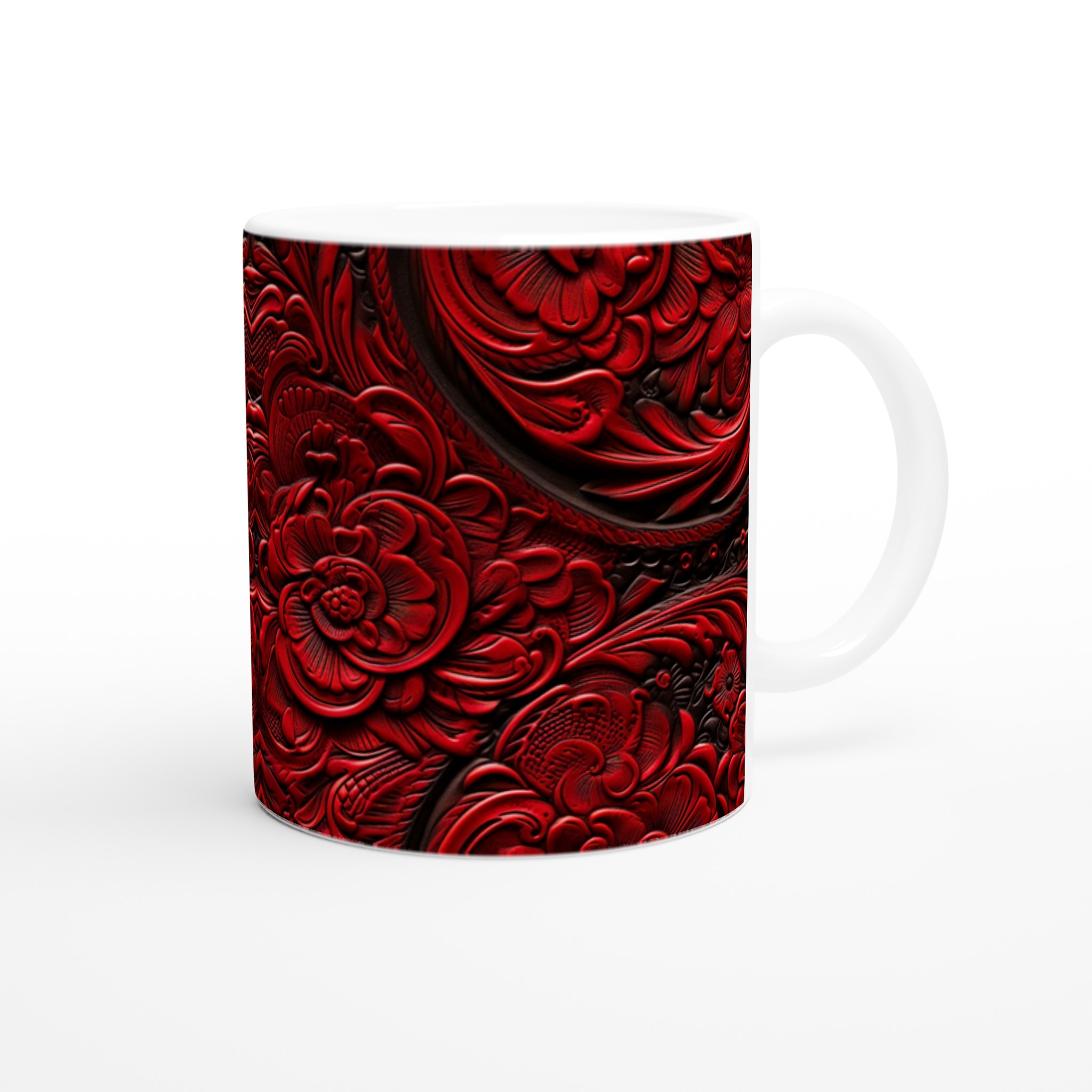 Red Floral Embossed 11oz Keramikmugg – Din Kaffestund i Lyx 9 14cabab6-620a-462c-bc78-d5710eab2faa