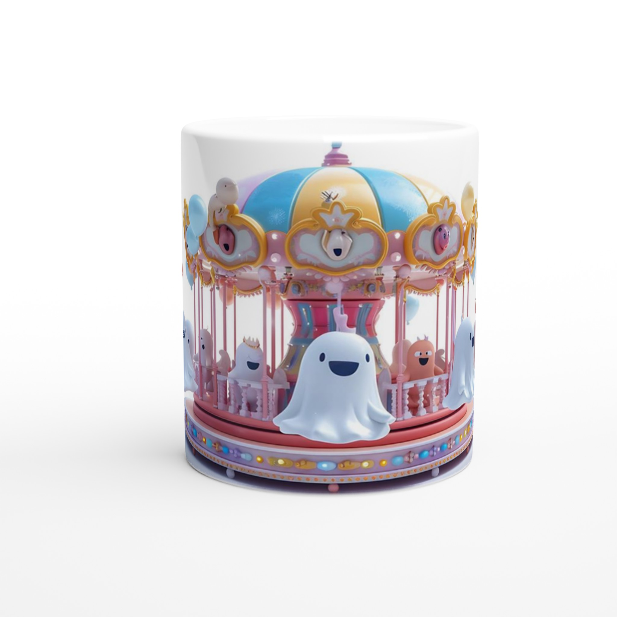 Söt Spökkarusell Keramikmugg – Lekfull Design i Pastellfärger, 11 oz 8 14d966f2-e18d-4053-86e5-9788fc394ea6