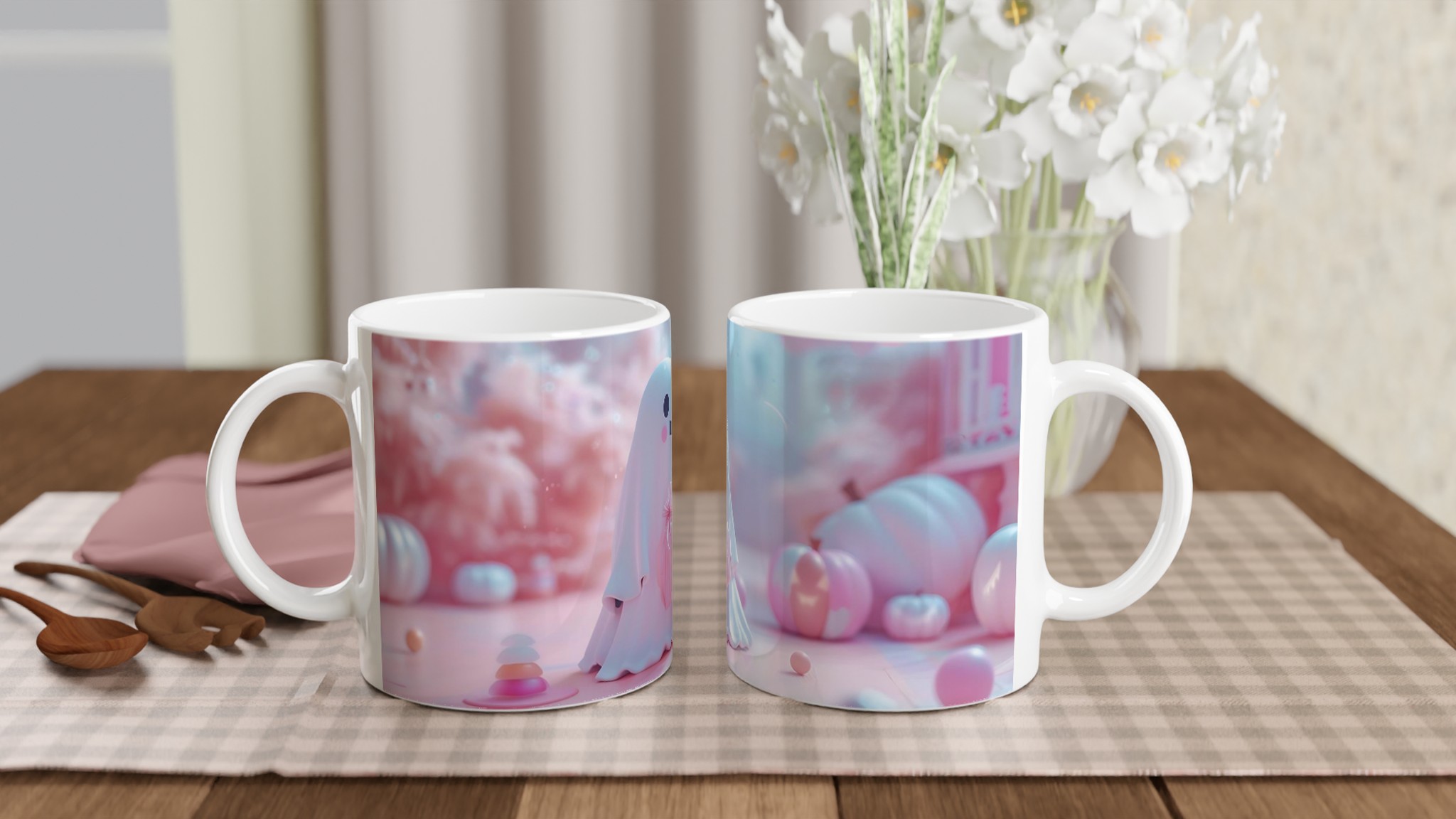Söt Spöke Pastell Mugg - 11oz Keramik för Kaffe & Te i Flera Färger 10 1518e14a-4552-4651-bb36-36f4dfa2662c