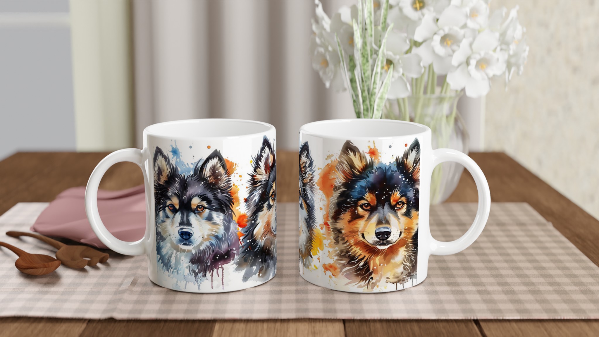 Akvarellhund Mugg – Livfull Konst för Kaffeälskare i Ditt Val av 7 Keramiska Färger 10 154d800c-9c10-4048-8ee8-fe40f7f570ba