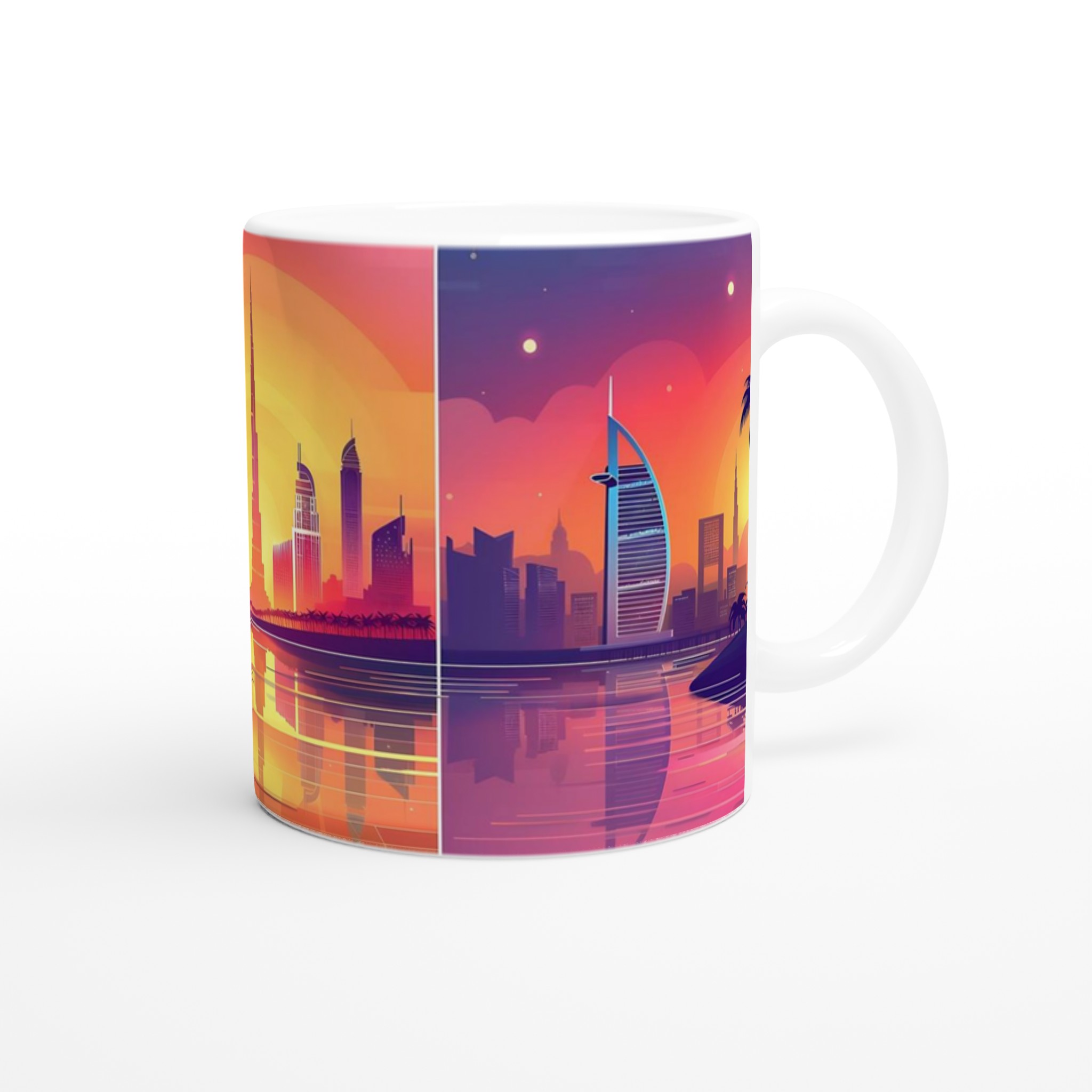 Neon Dubai Skyline Mugg - Levande Stadsmotiv för Kaffeälskaren i Valfri Färg 9 1564f976-a611-4a68-9d9e-bcd9e514b88e