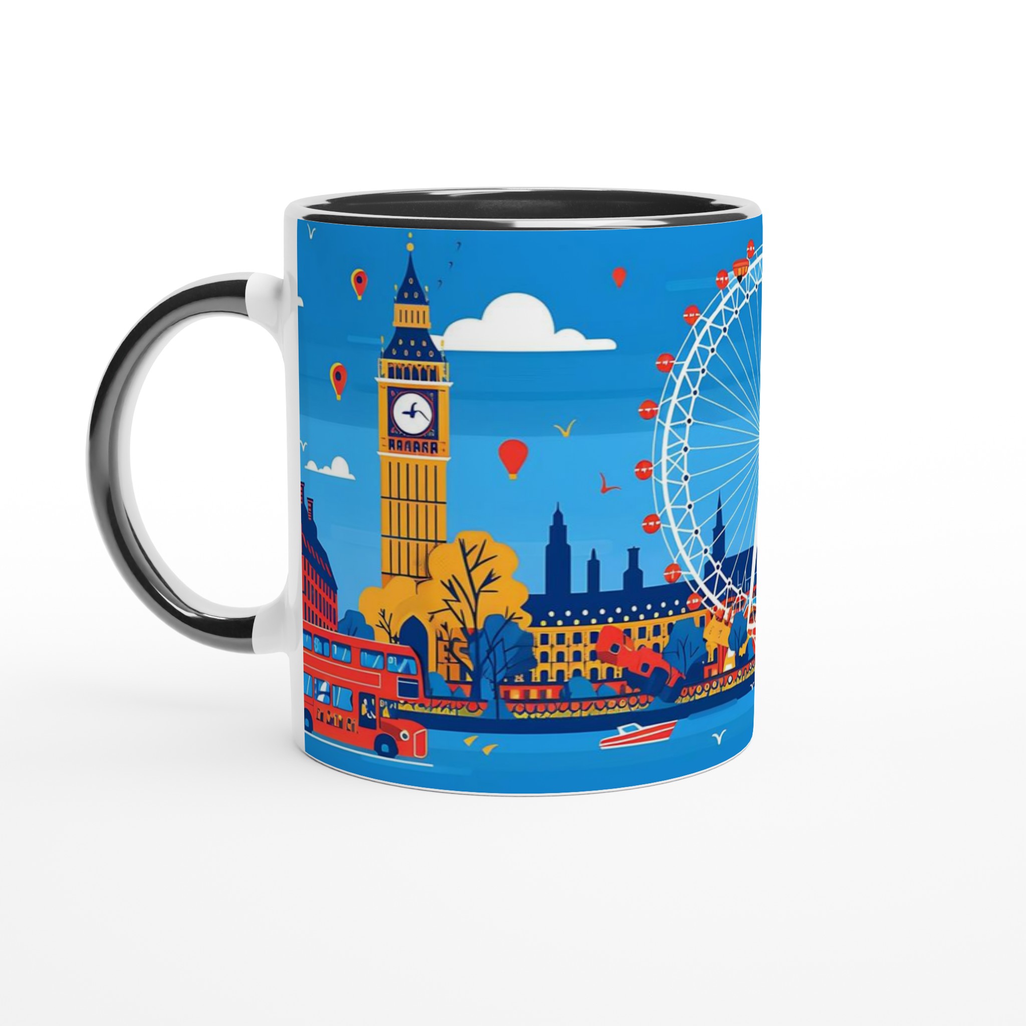 London Cityscape Keramikmugg – En levande konstnärlig hyllning till Big Ben & London Eye i ditt val av färg 7 15c6c96c-befa-45ff-9c6d-1940cda12ad8