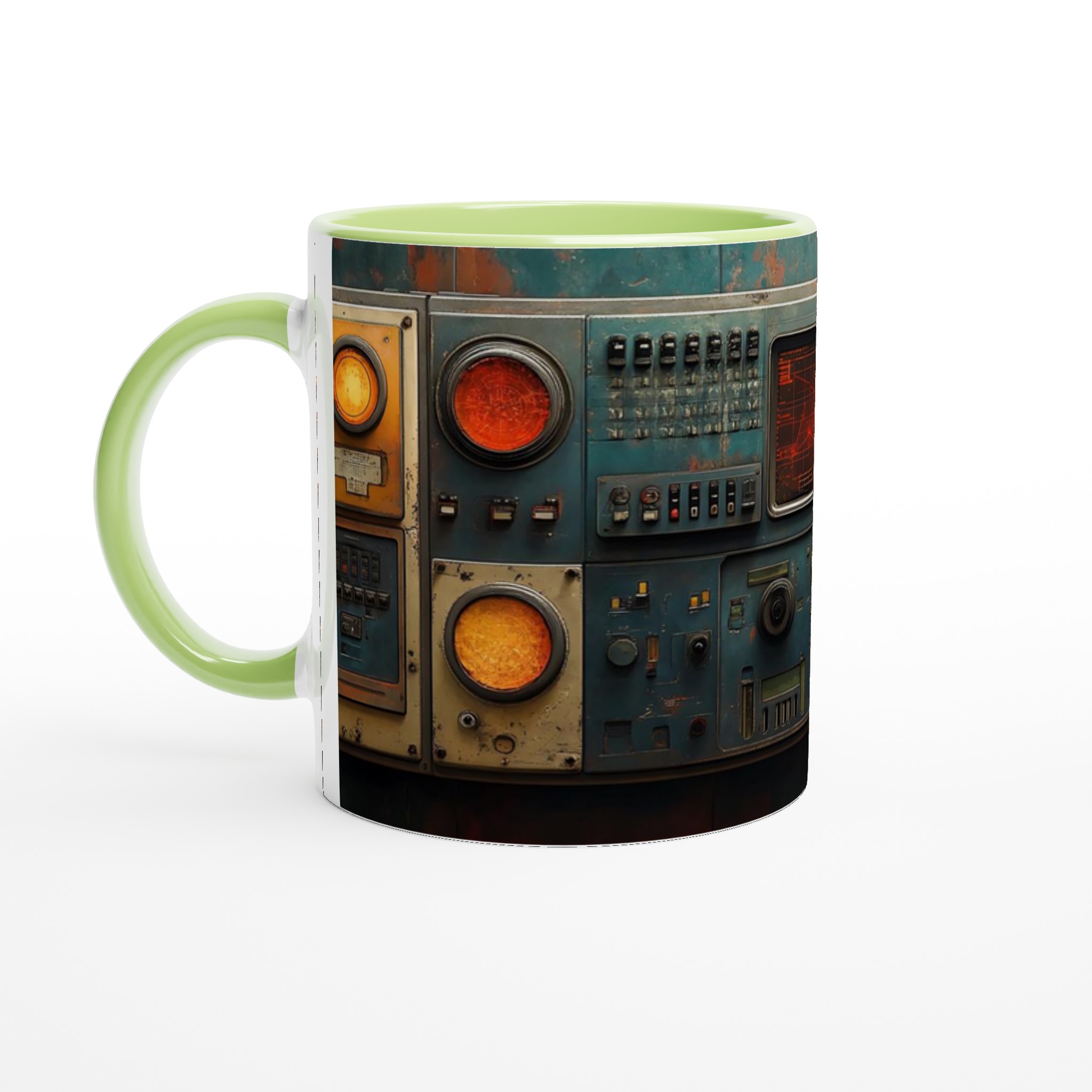 Retro Futurism Kontrollpanel Keramisk Mugg - Vintage Sci-Fi Design i 7 Färger 6 15d0f78f-5141-4822-a8f2-b1d8c992ae2e
