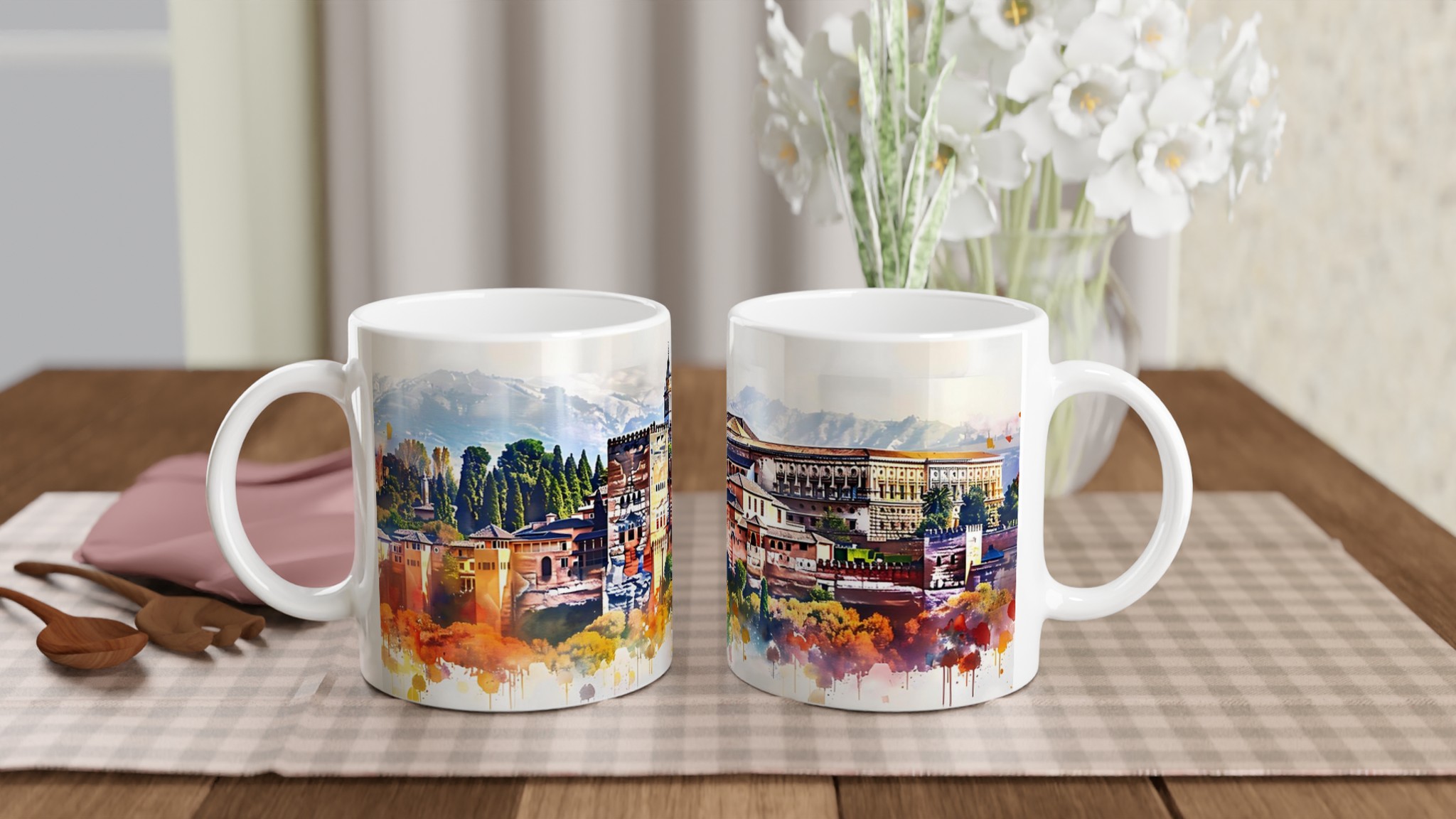 Alhambra Akvarell Mugg - Historisk Charm i Vibrerande Färg, Välj Bland 7 Keramiska Nyanser 10 15f886c1-d59f-4e62-9c7e-8533c530b991