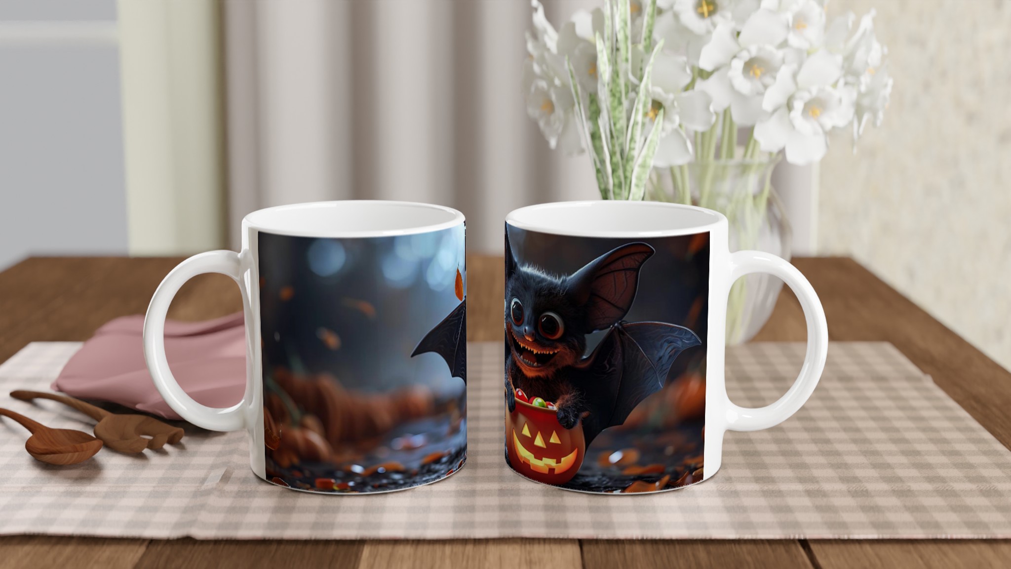 Söt Halloween Fladdermus Mugg - 11oz Keramisk Kaffekopp för Spöklika Stunder 10 162b310e-dac0-437f-9a1f-2f48b1a41a23
