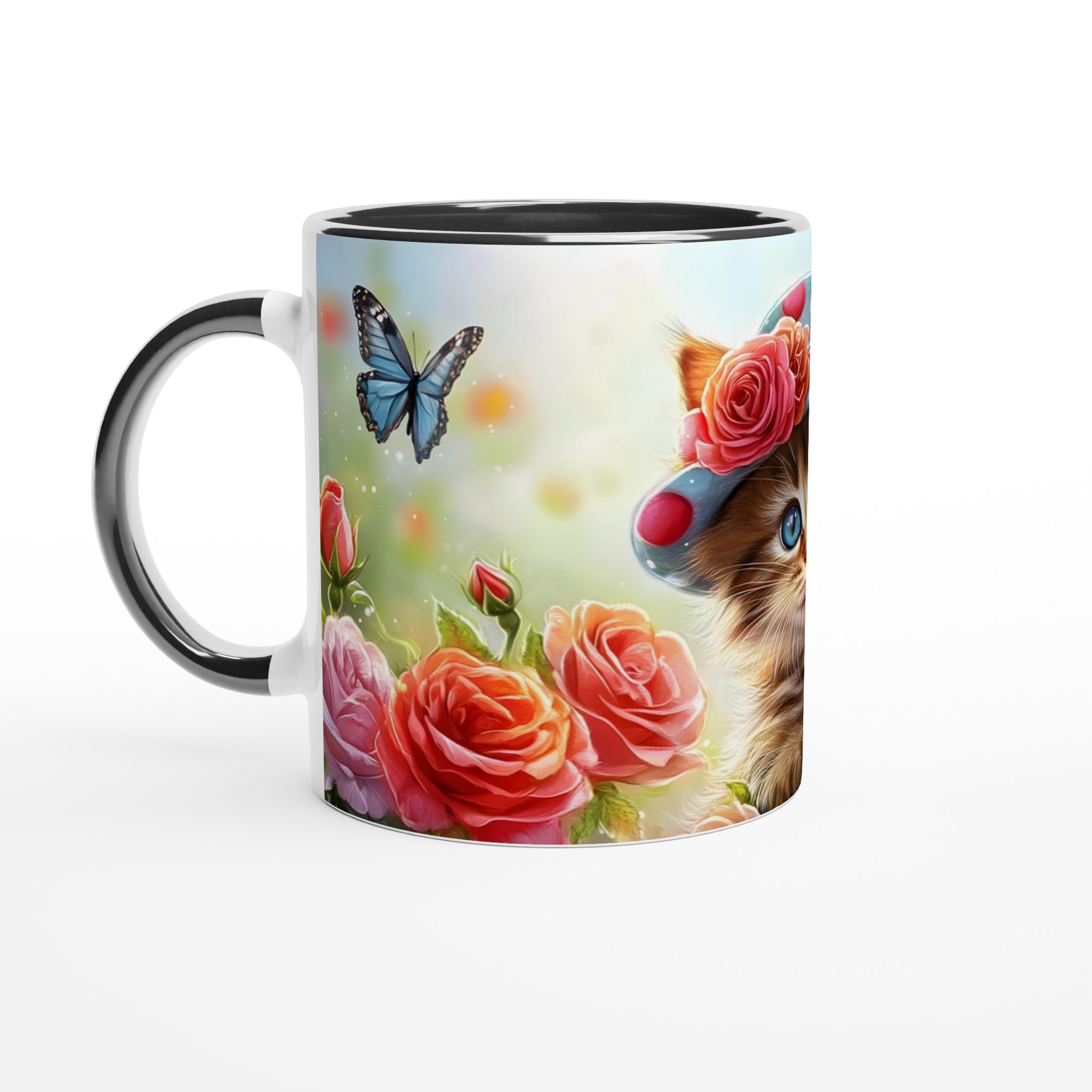 Söt kattunge i trädgård - 11oz Keramisk Mugg för Kaffe, Te och Varm Choklad – Välj din favoritfärg! 7 16576810-ae3a-45d3-ac10-ec025814bf34