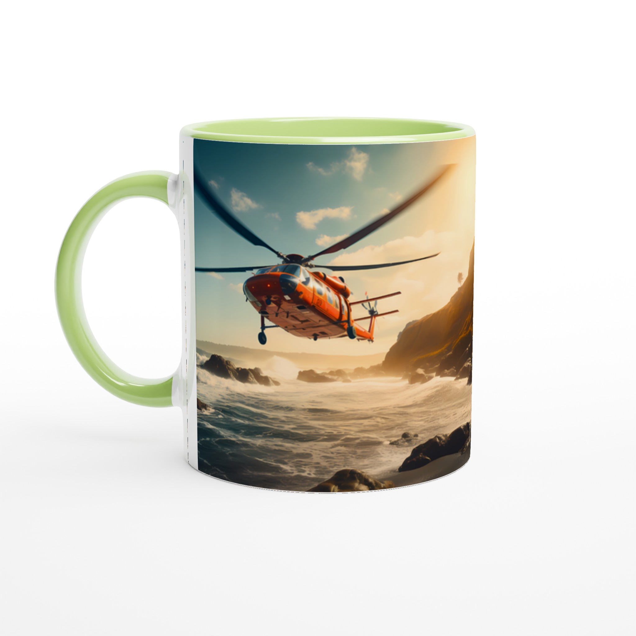 Dual Rescue Helicopters at Sunset – Ocean Horizon 11oz Keramisk Mugg i Valfri Färg 3 169feb6a-8930-40e6-938c-48b460baded1