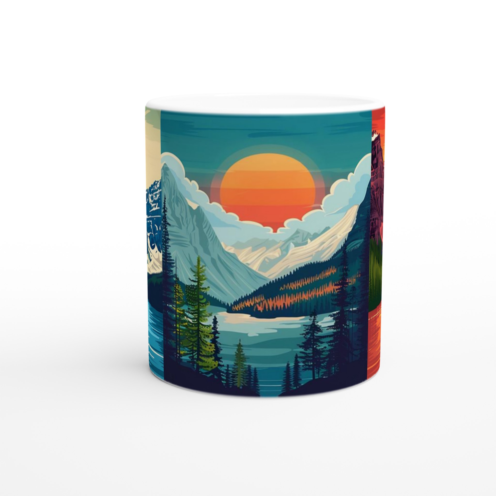 Naturlandskap Keramikmugg - Vintage Bergsutsikt i Flera Färgval 8 16cb3f84-9454-447c-8168-11362feb6475