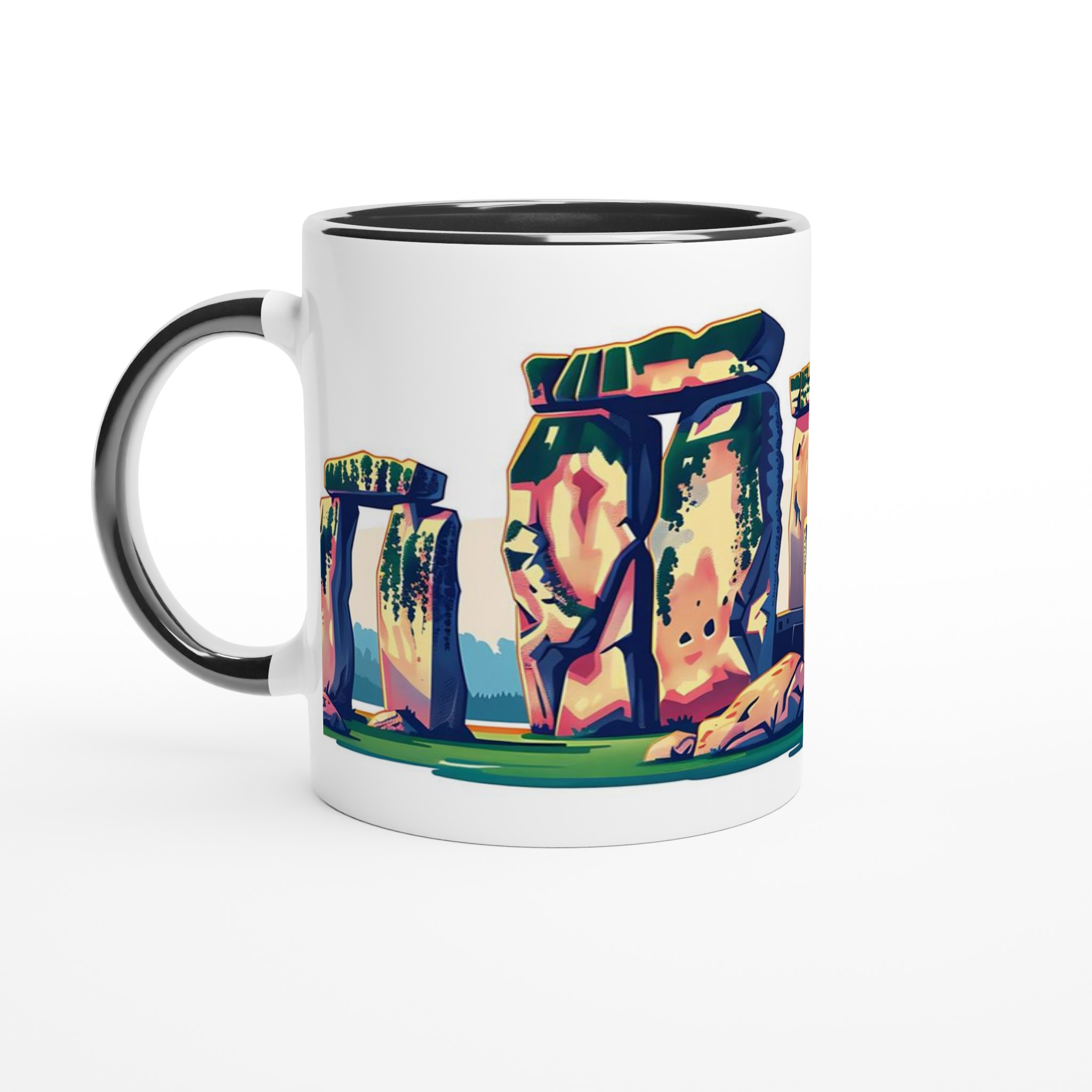 Historiska Stonehenge & Slott Keramisk Mugg – 11 oz i ditt val av sju livfulla färger 7 17216ac5-00e2-4091-81b5-ad0f51a85a18