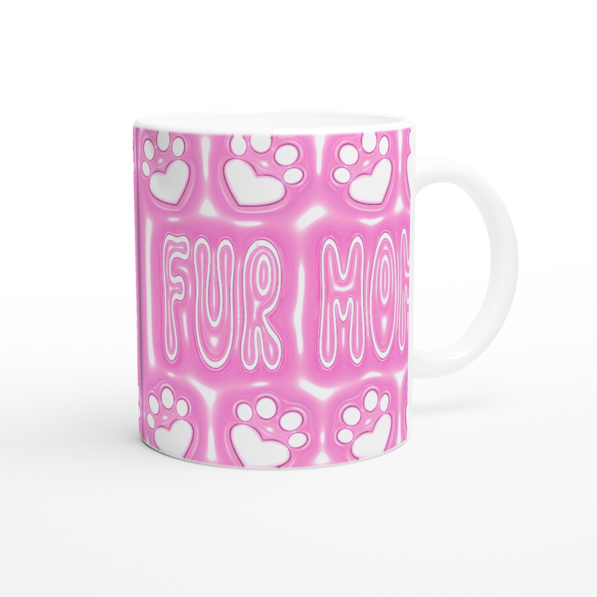"Fur Mom" Pink Glazed Keramikmugg – Perfekt Gåva för Katt- och Hundälskare, Välj din färg! 9 17982753-e4b9-4434-a075-ee46c0320ebf
