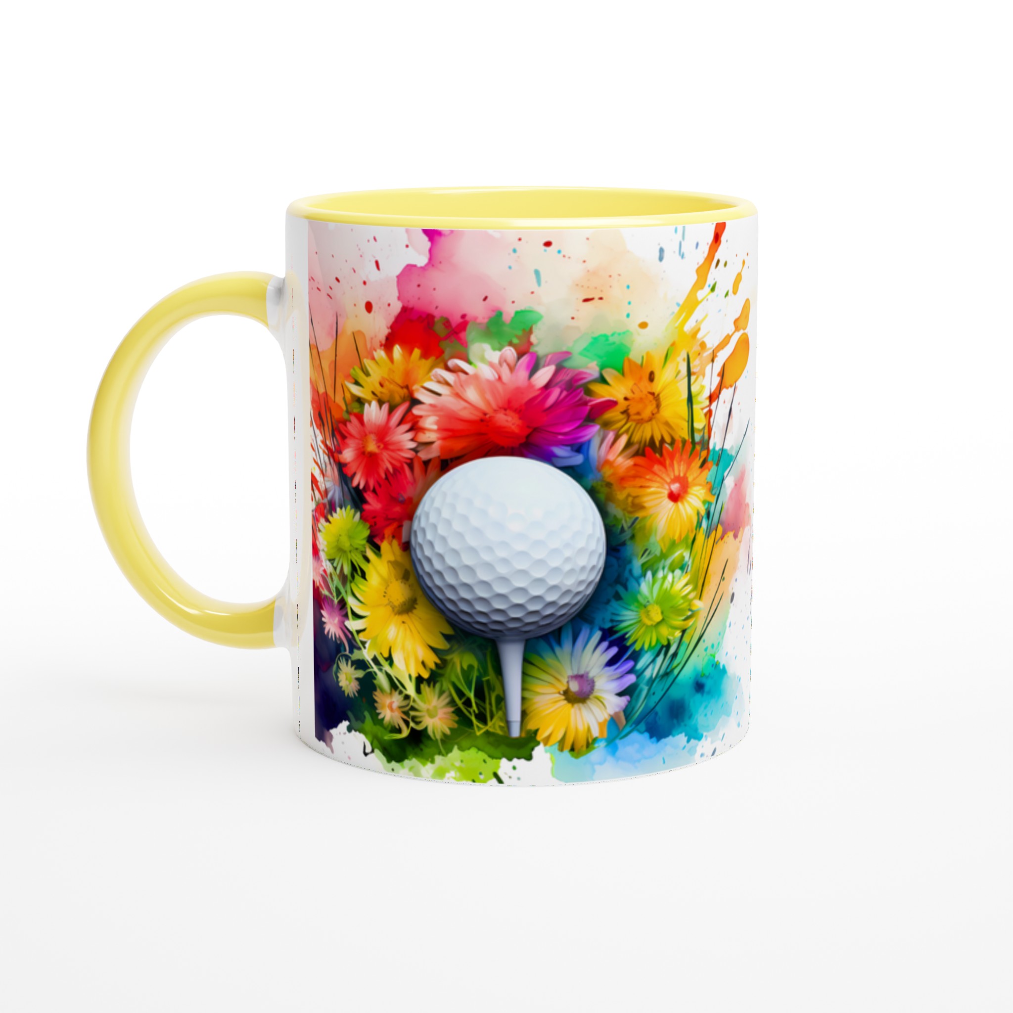 Mångfärgad golfmugg – konstnärlig 11oz keramikmugg för golfentusiasten 5 17aa018d-557f-4f6a-9a5e-45dac8de1d3b