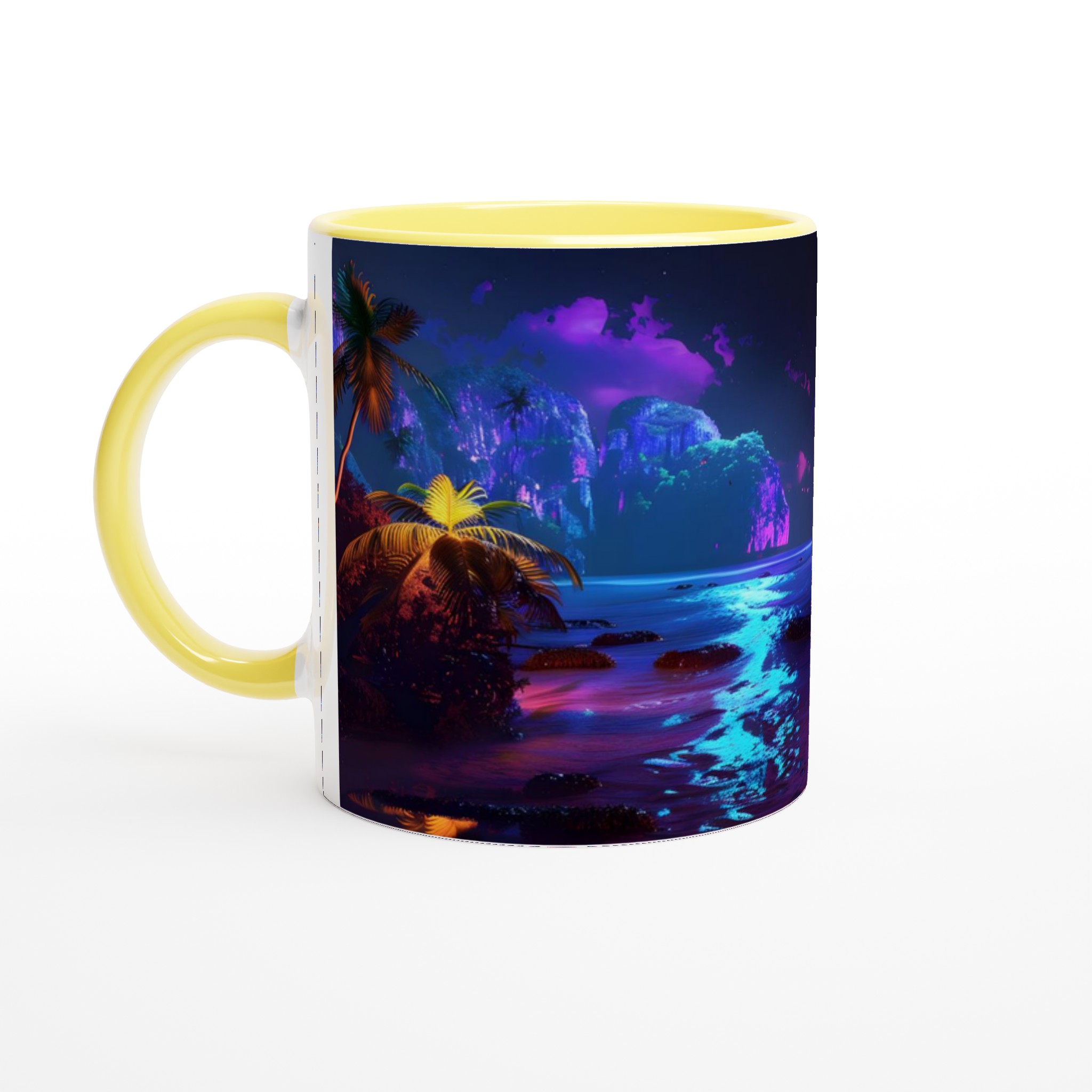 Neon Tropical Natt Mugg – 11oz Keramisk Mugg med Vibrerande Palmstrand 3 17cb77fc-71d1-4cca-854e-a72d1a58211c