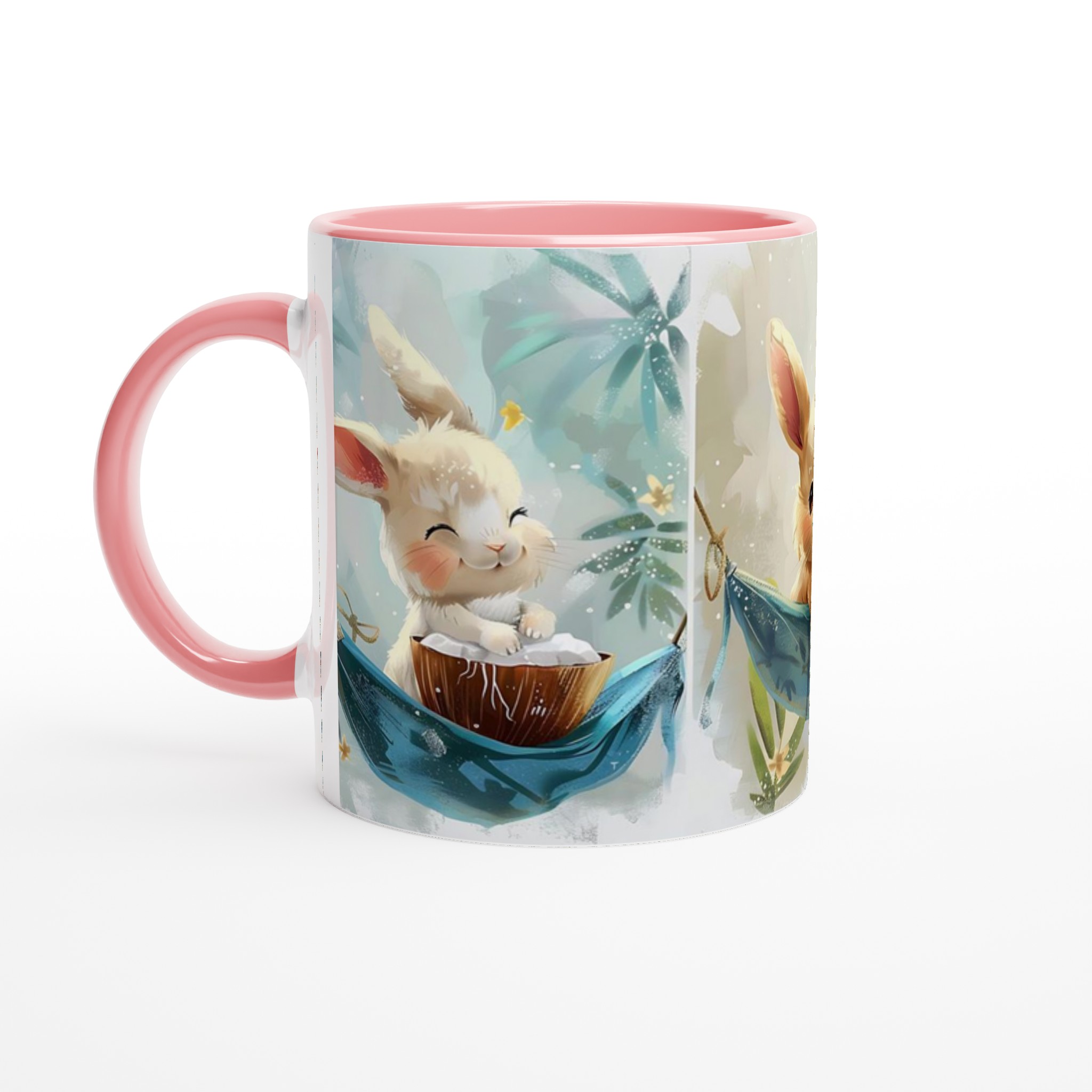 Söta Tropiska Kaniner Mugg – 11oz Keramisk Kaffekopp för Lekfulla Stunder, Välj bland 7 Färger! 6 186793a8-eaaf-4763-927c-aeed56546c08