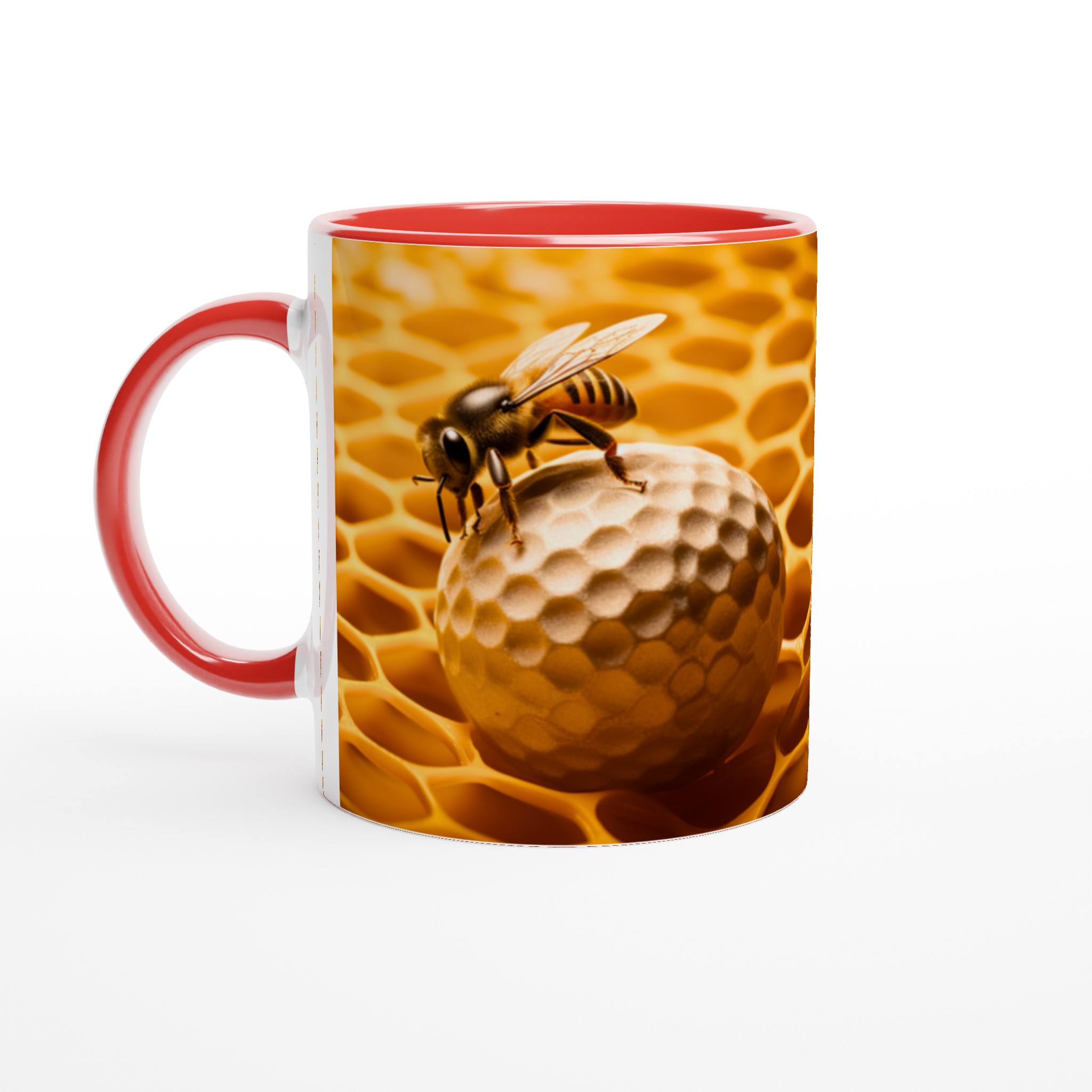 Honungsdröm 11oz Keramikmugg – Guldfärgad Bi-design för naturälskaren, välj bland 7 livfulla färger! 2 1884911d-60af-4f30-8d8f-90bd9667abdc