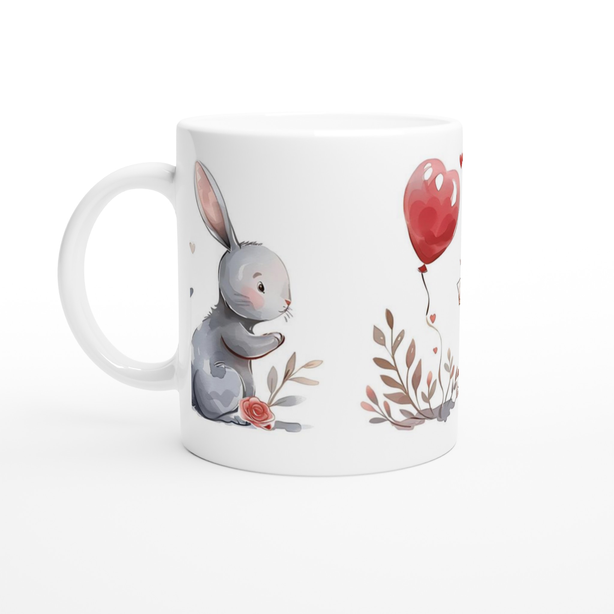 Söta kaniner akvarell 11oz keramikmugg – personlig present i valfri färg 1 18be3ea9-3813-48ea-af1d-fe8df69d6563