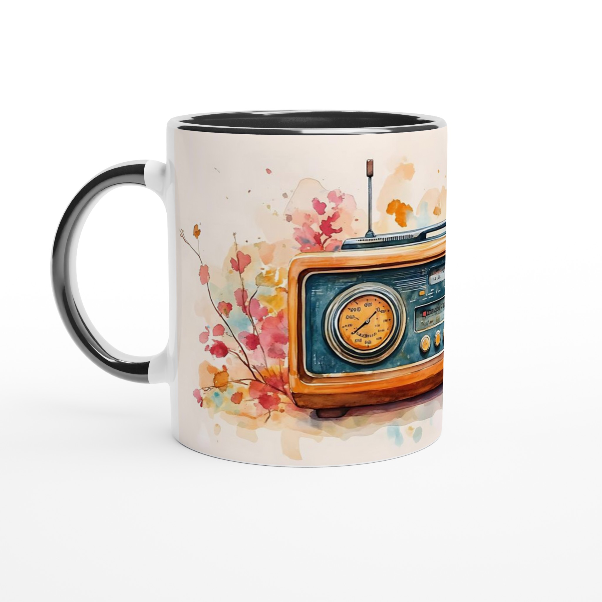 Nostalgi i Akvarell – Vintage Radiomugg med Varm Höstglöd – 11oz Keramisk Mugg i Valfri Färg 2 18ec0b56-f482-4ecd-a2bb-a050ea084c65