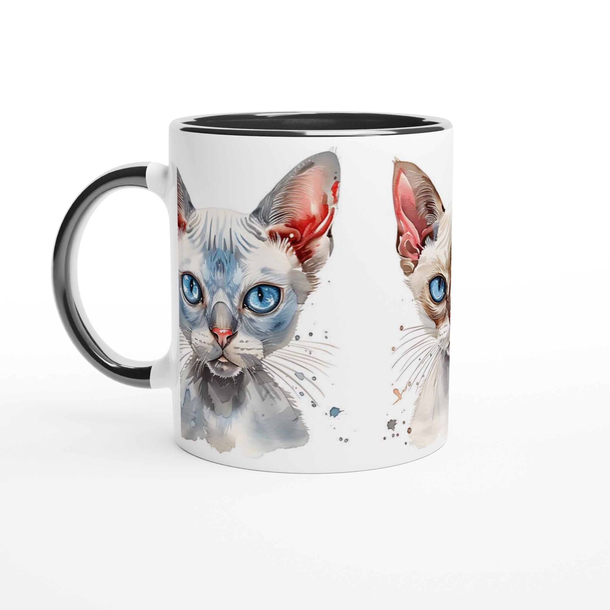 Sphynx katt vattenfärg design keramisk mugg – Välj din favoritfärg, 11 oz 7 18f644e2-d196-4899-b146-430fa1e4b1a8