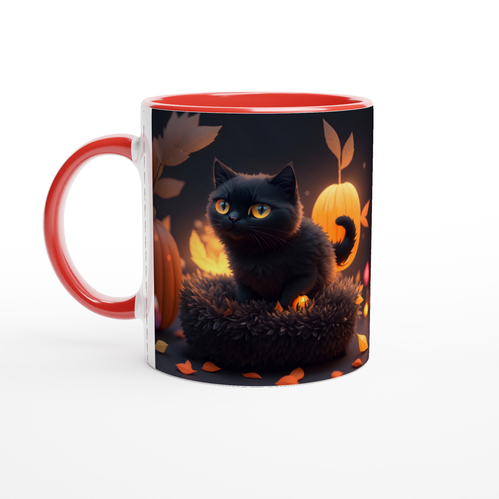Mystisk Svart Katt Keramikmugg - Höstmys i Valfri Färg, 11oz 2 194b1495-803a-4a50-bbd1-30abbad2f056