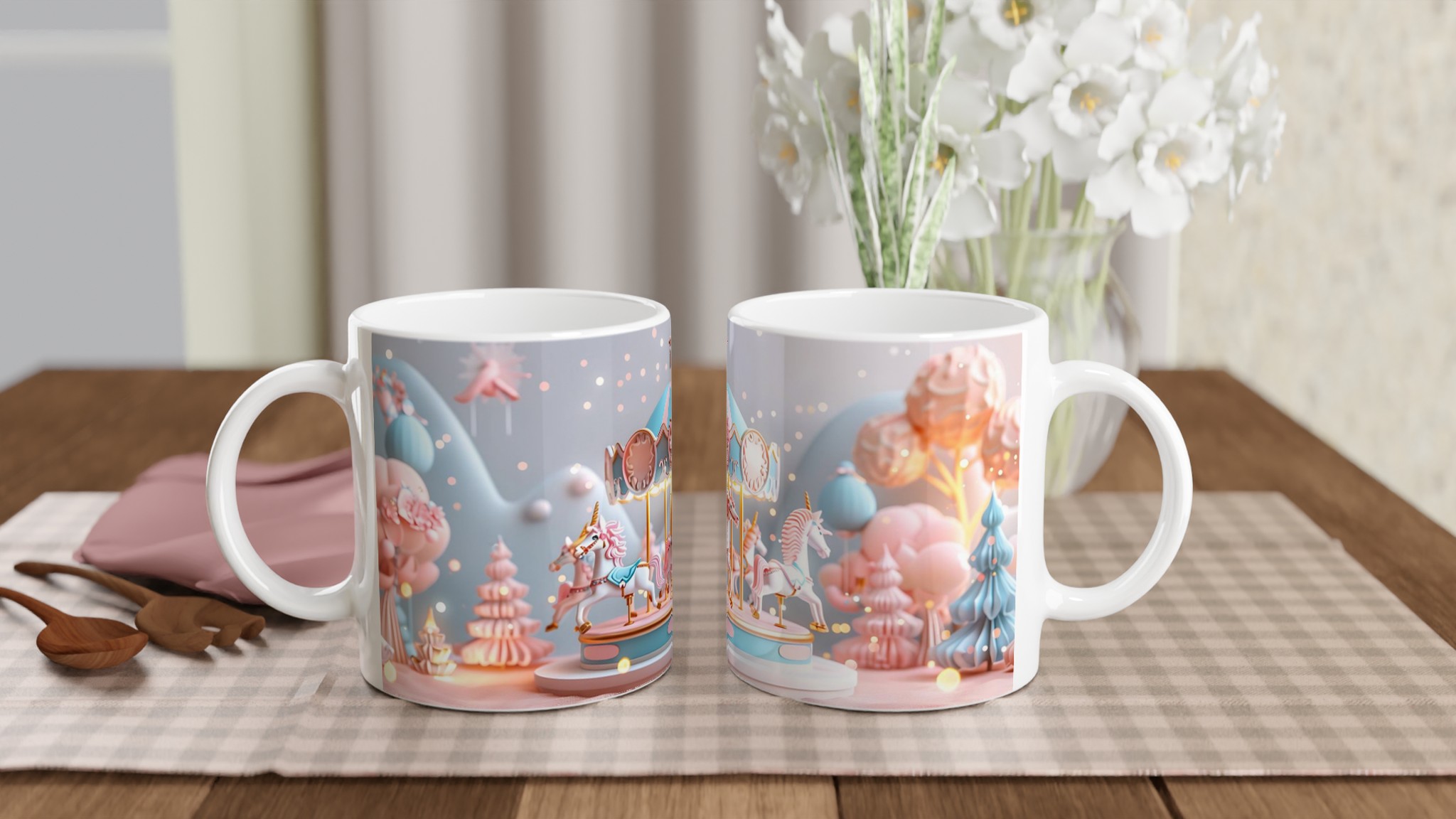 Magical Karusell Keramikmugg - En dröm i pastellrosa och blått för din fika 10 1958e025-efef-4ae2-8f77-20bc632e48ac