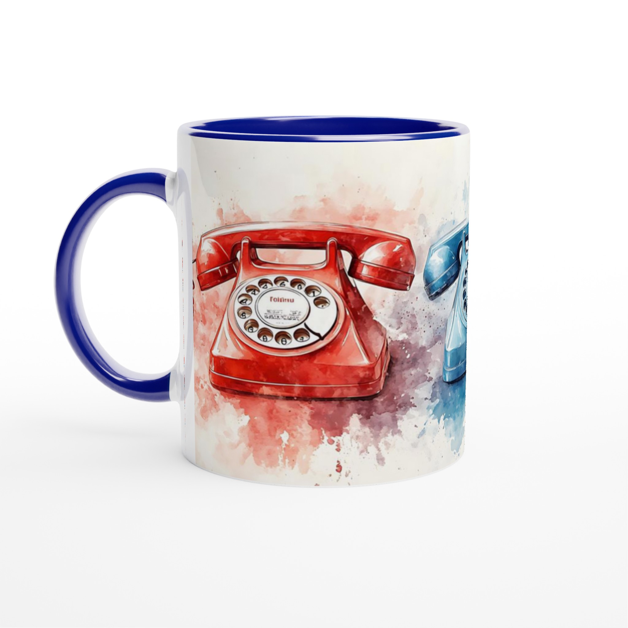 Retro Telefon Konst Mugg – Vintage Charm i Akvarell | 11oz Keramikmugg i Flera Färger 7 1971c40c-4827-4780-9824-f4cd5691ef4c