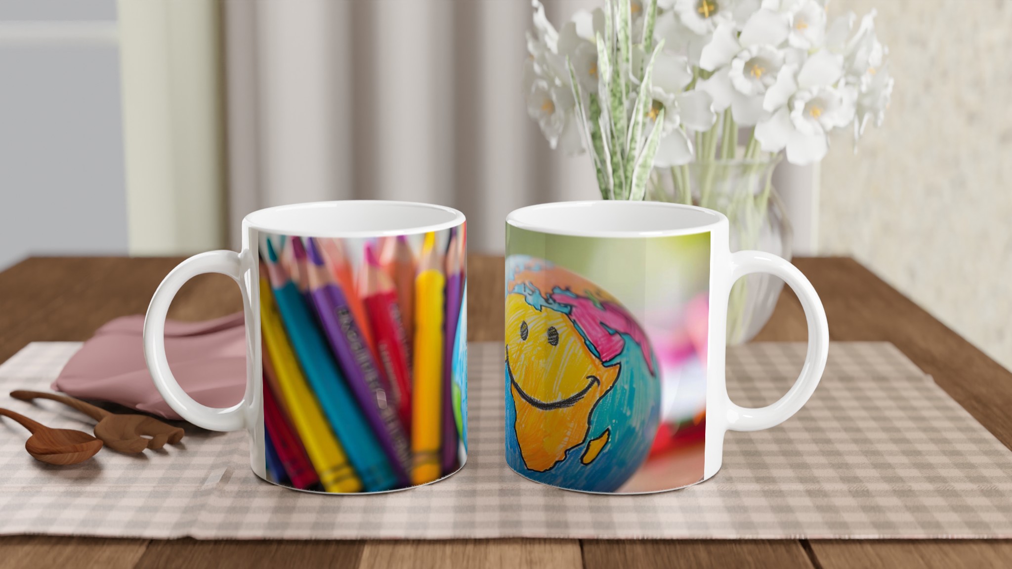 Kreativ Mugg med Världskarta & Leende – 11oz Keramikmugg i Valfri Färg! 10 19aae7fb-6920-4ae5-943f-7558c5e5e239