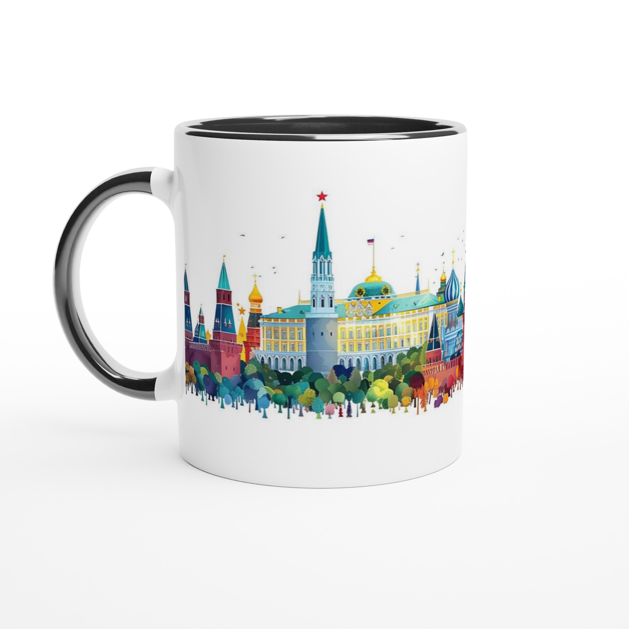 Moscow Skyline Watercolor Mugg - 11oz Keramisk Mugg med Färgstark Arkitektur 7 1a34e0ac-f566-4e73-8109-346d624d639d